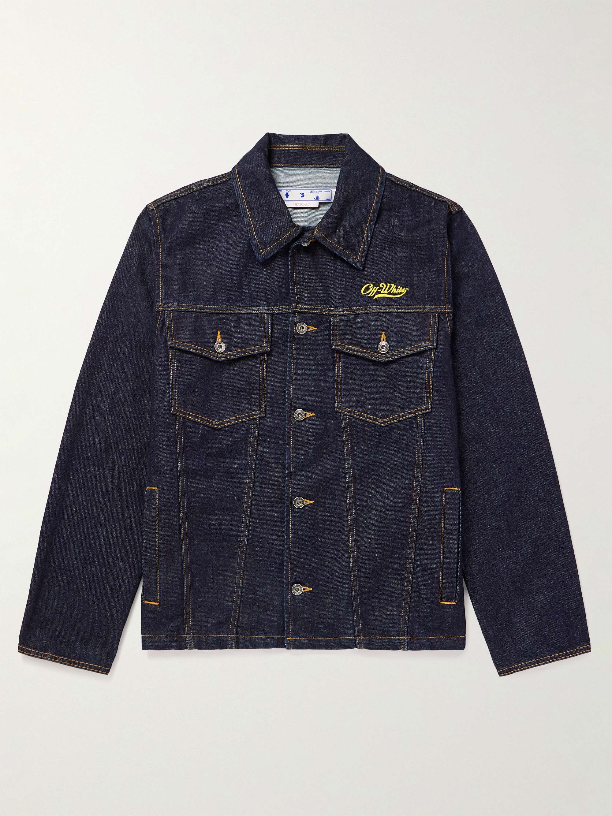 Wave Embroidered Denim Jacket