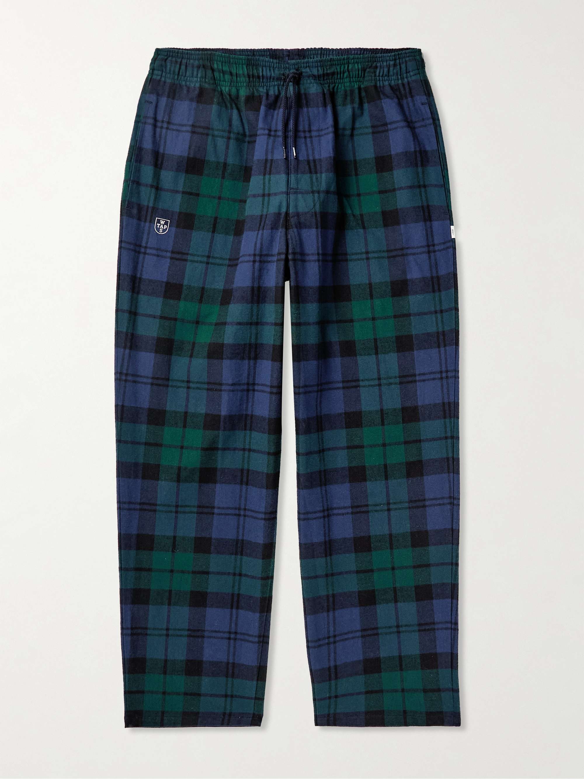 WTAPS® Seagull 03 Appliquéd Cotton-Flannel Drawstring Trousers for