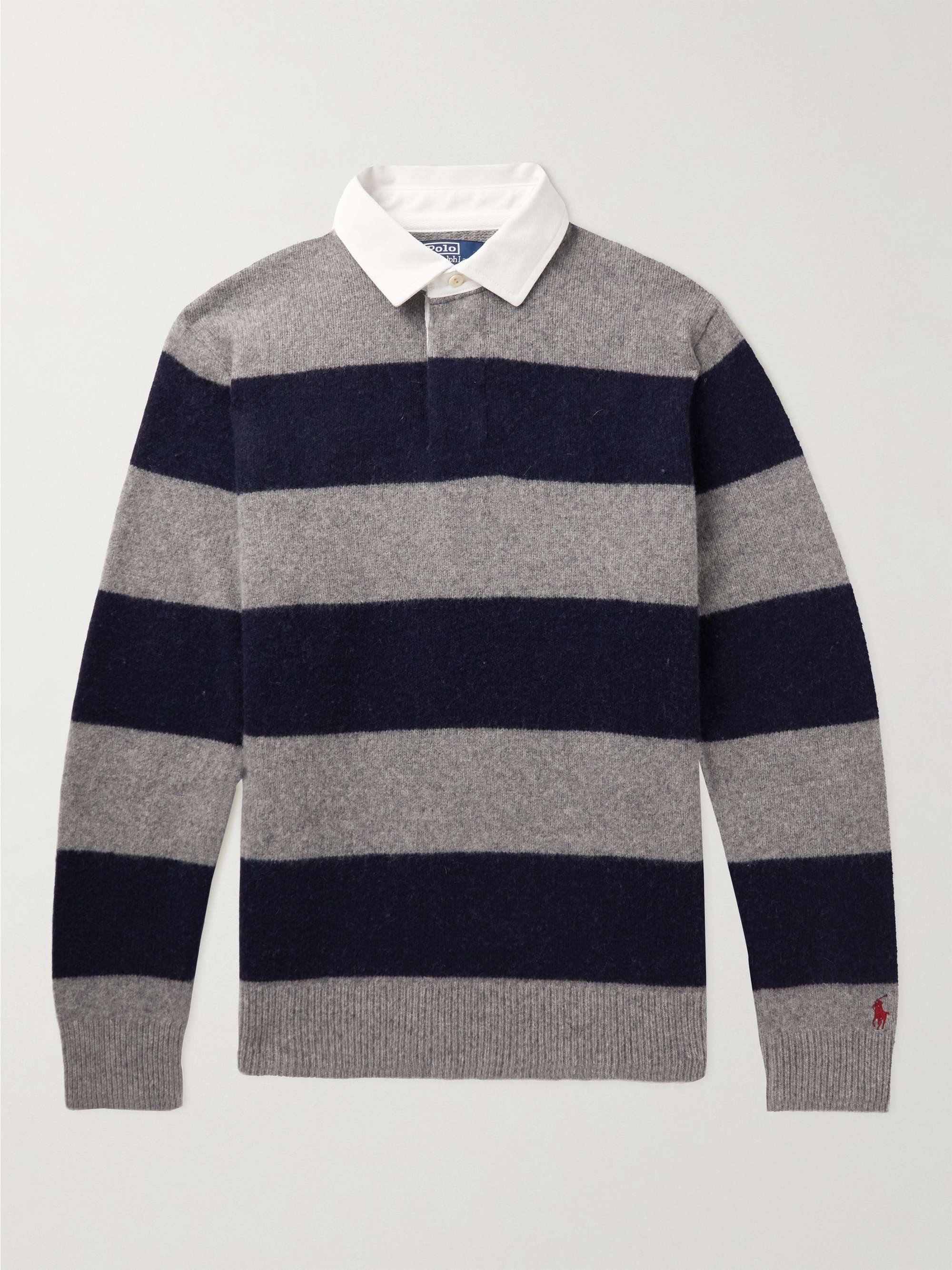Striped Wool and Cashmere-Blend Polo Shirt