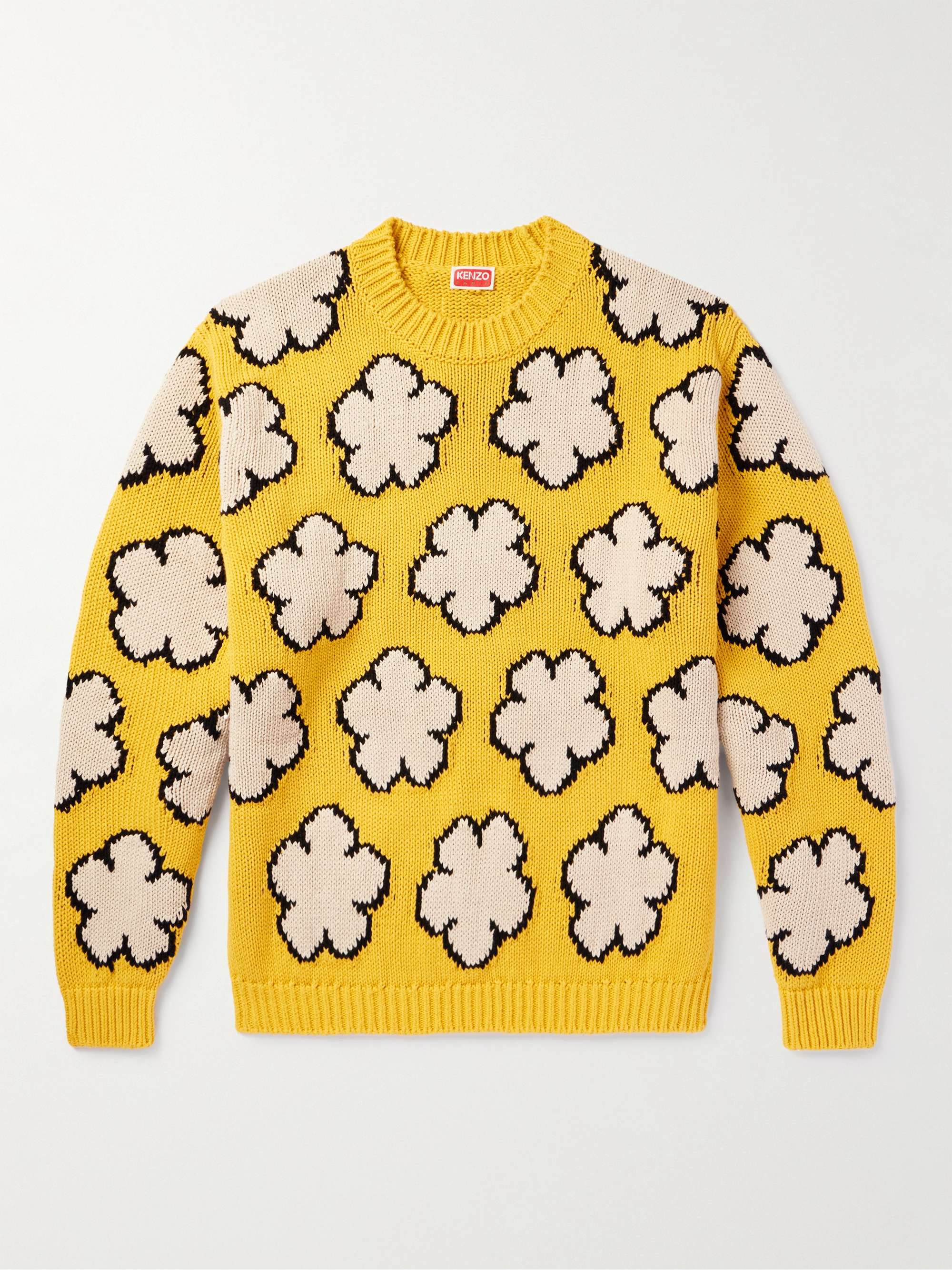 Boke Flower Intarsia Cotton Sweater