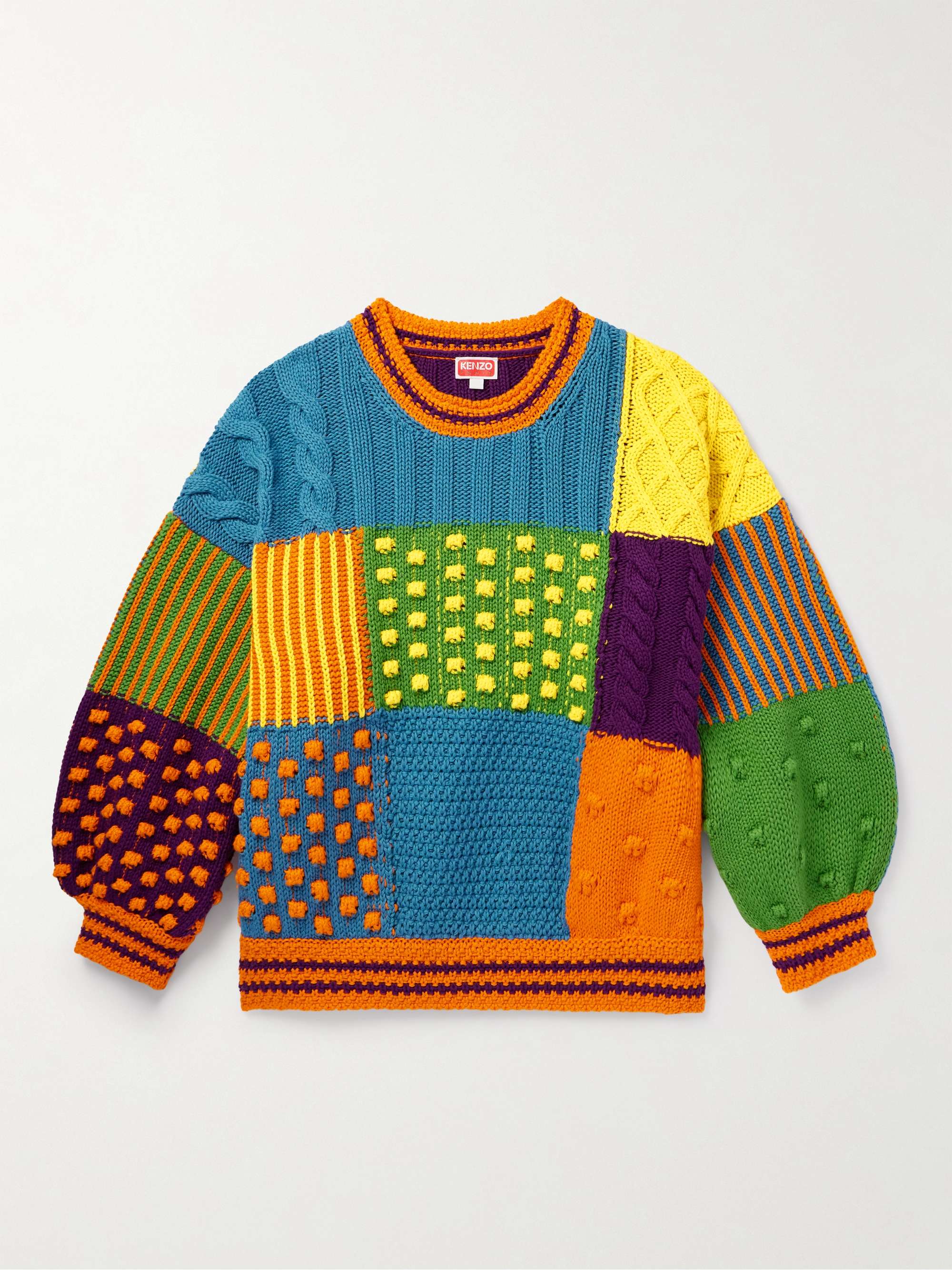 Psychedelic Cable-Knit Cotton Sweater