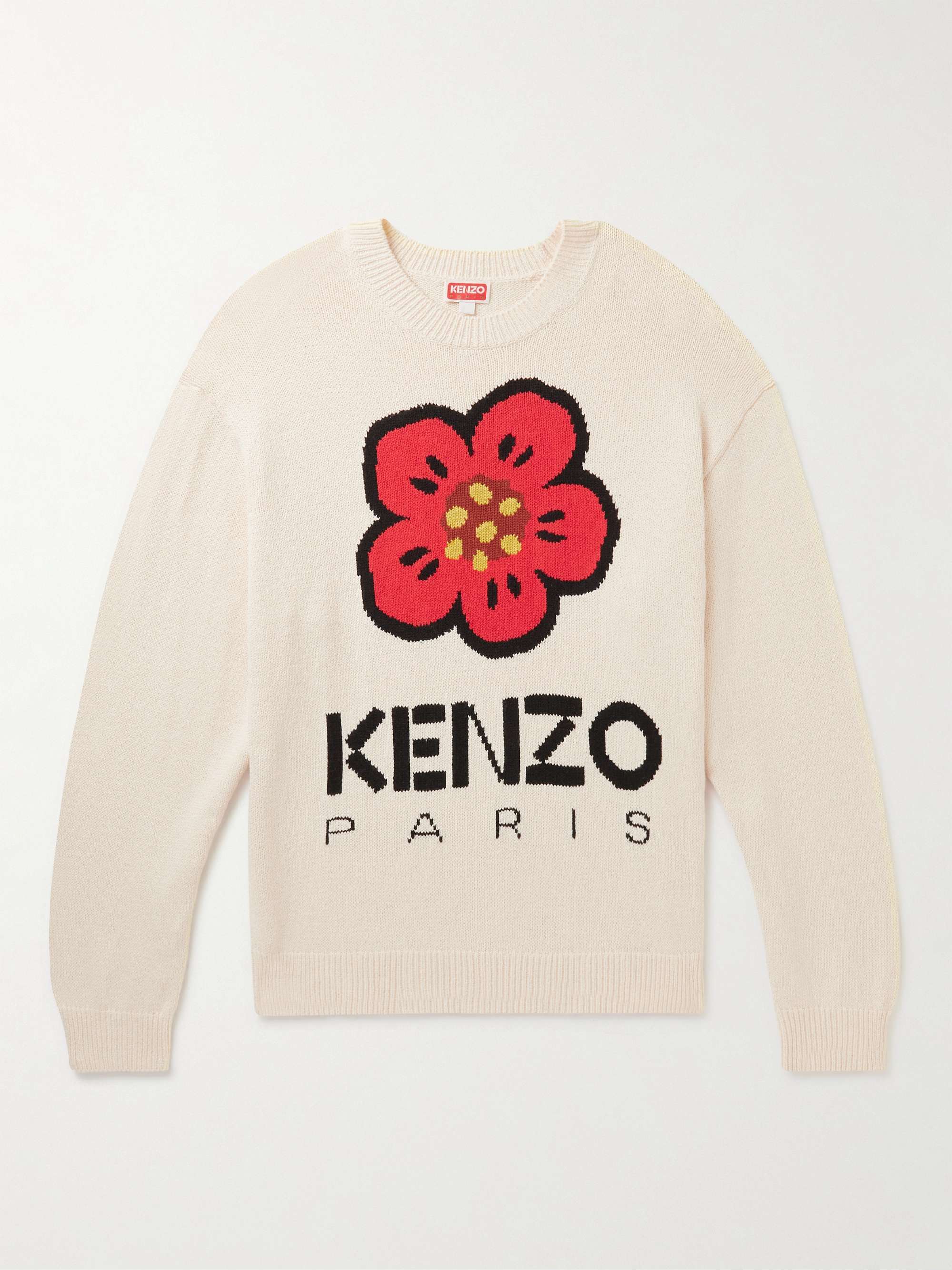 KENZO Logo-Jacquard Cotton-Blend Sweater | MR PORTER