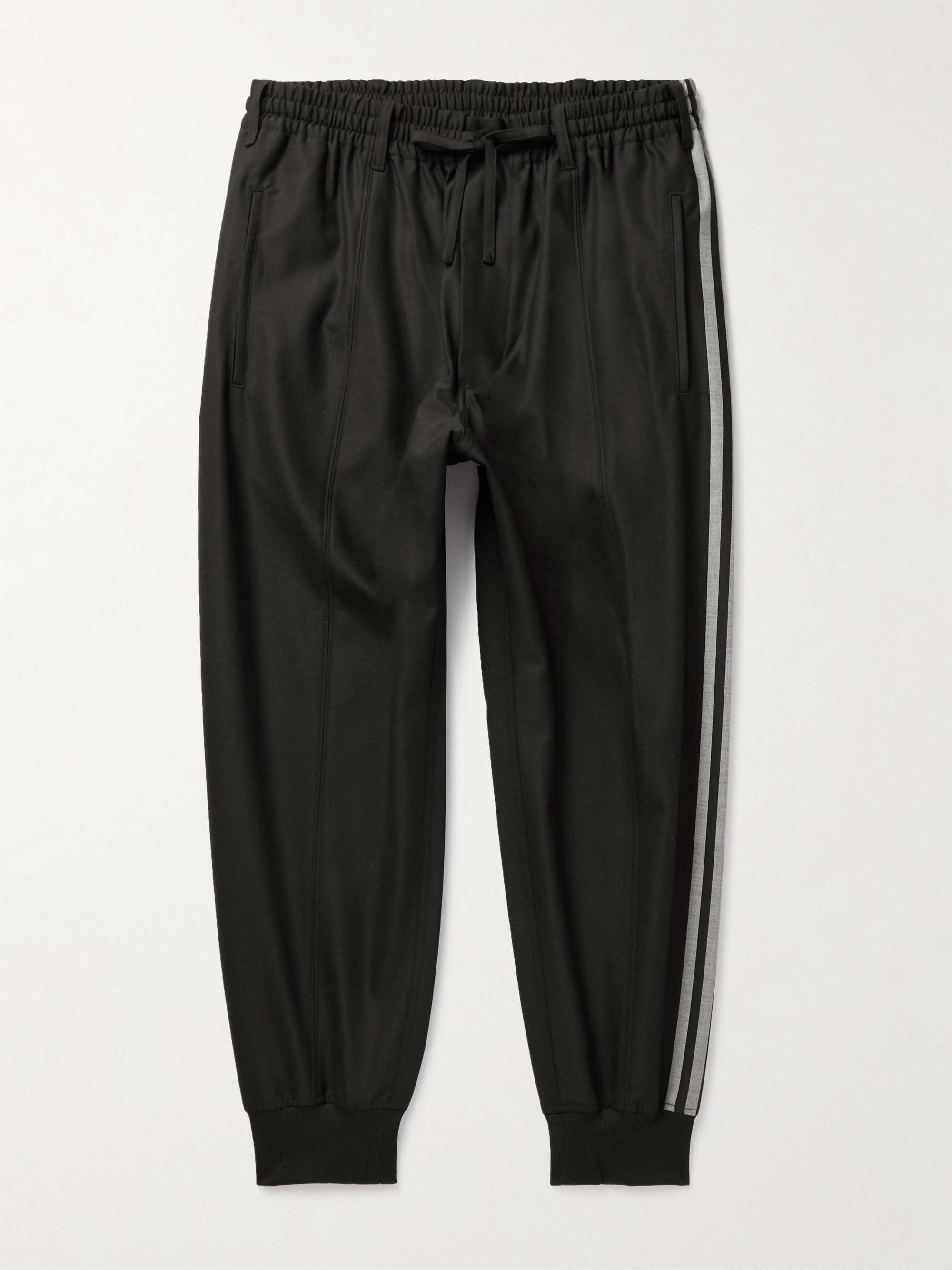 Tapered Striped Wool-Blend Track Pants