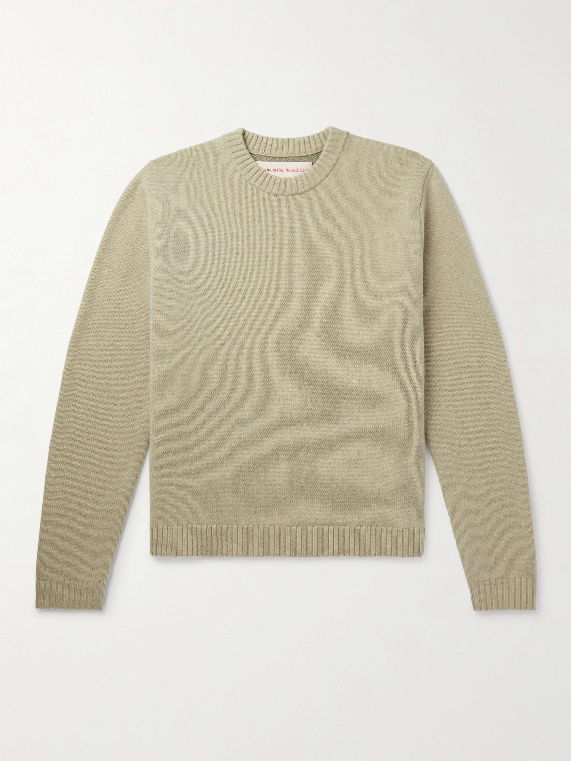 STOCKHOLM SURFBOARD CLUB ウール セーター ジャカードロゴ入り