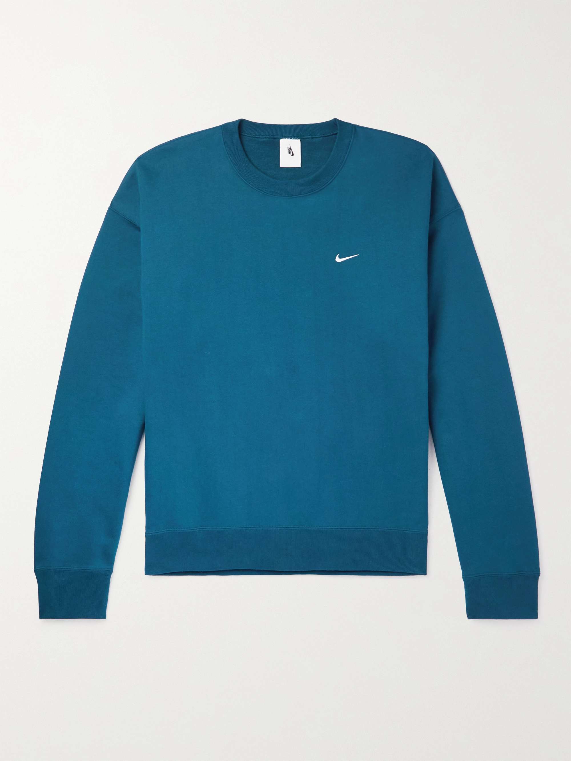 NIKE Solo Swoosh Logo-Embroidered Cotton-Blend Jersey Sweatshirt for Men |  MR PORTER