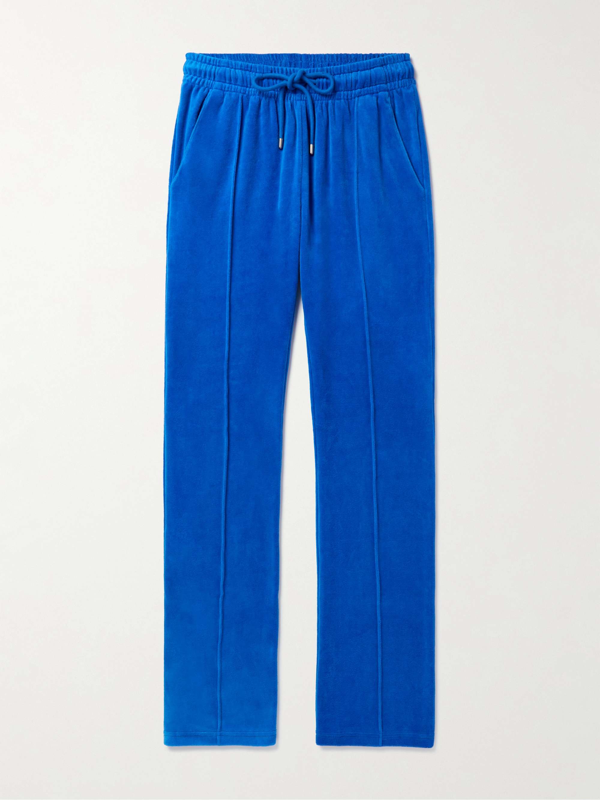 Straight-Leg Hemp and Cotton-Blend Velour Sweatpants