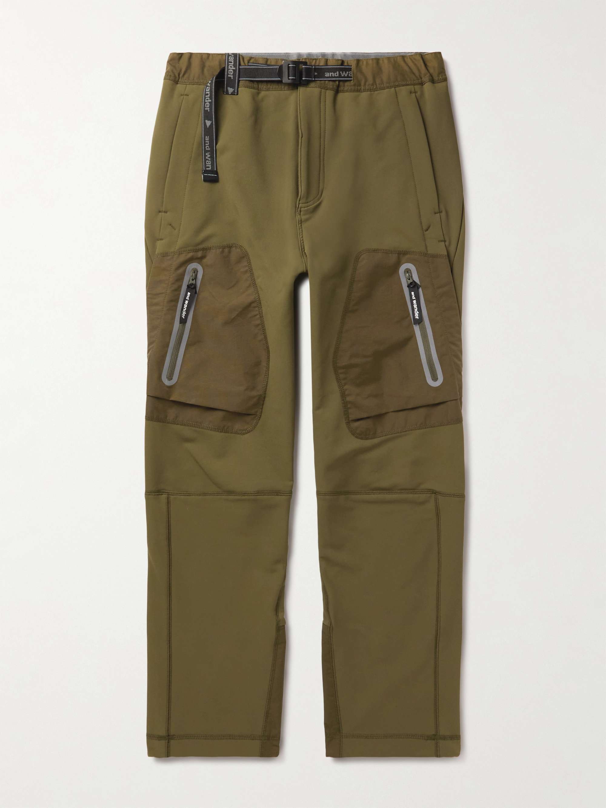 Straight-Leg Belted Stretch-Shell Trousers