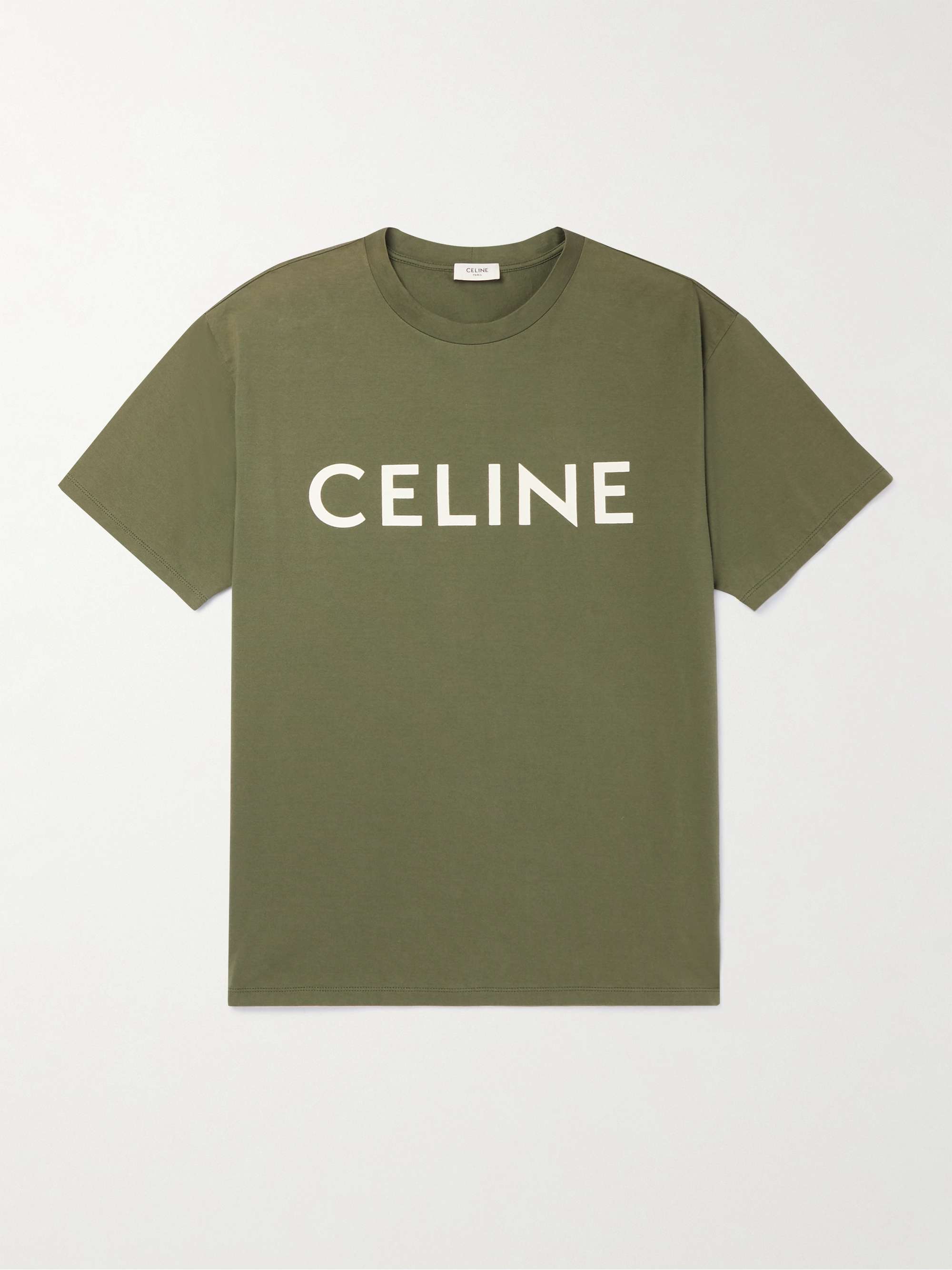 Celine Homme Oversized logo-print Cotton-jersey T-Shirt - Men - Gray T-shirts - XL