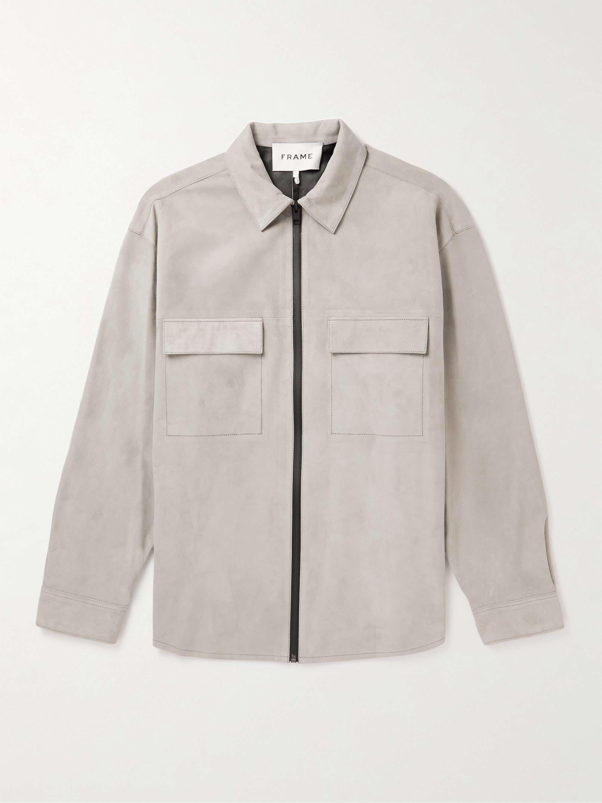 FRAME Suede Zip-Up Shirt Jacket for Men | MR PORTER