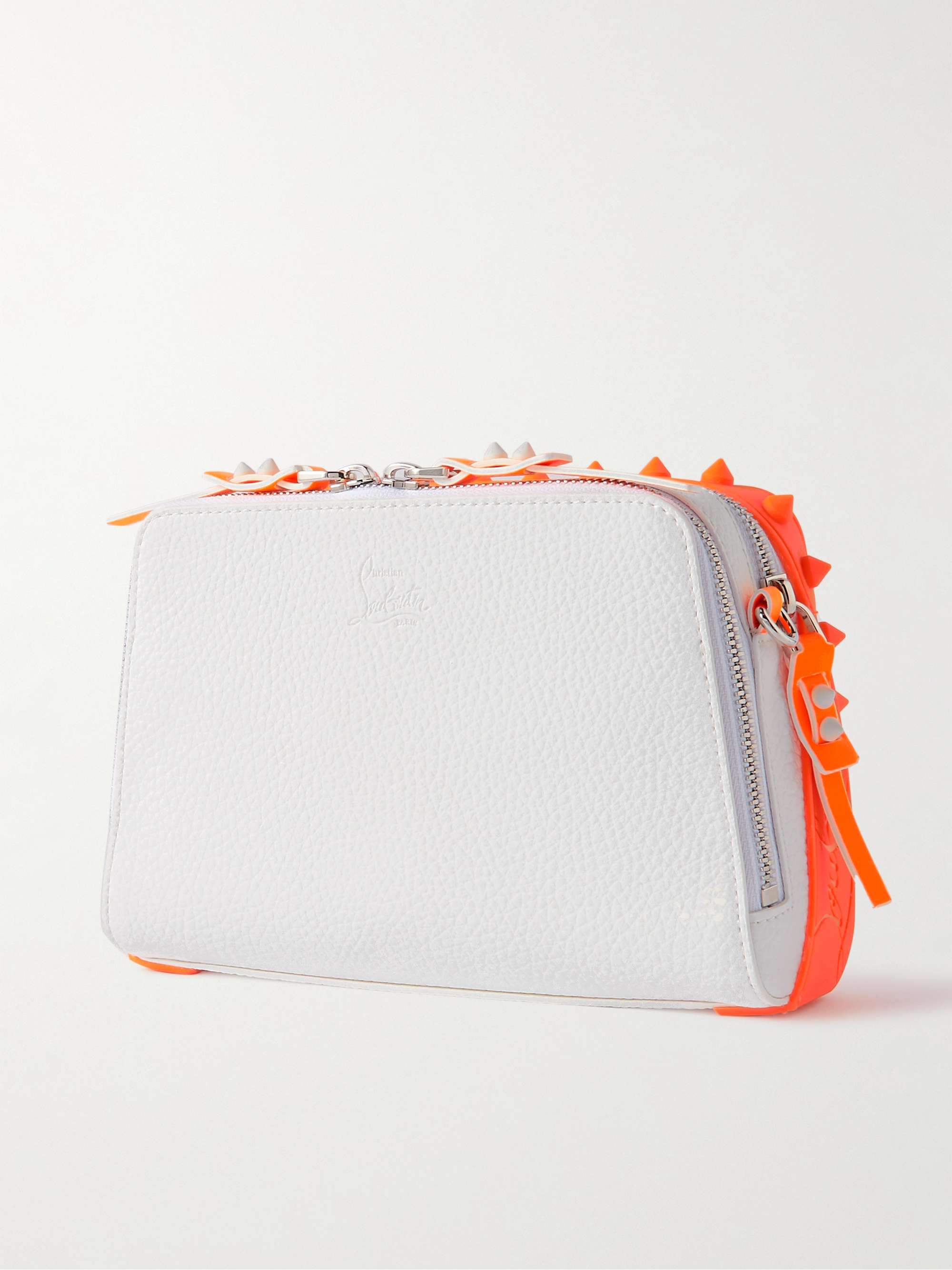 CHRISTIAN LOUBOUTIN Loubitown Spiked Full-Grain Leather Messenger Bag