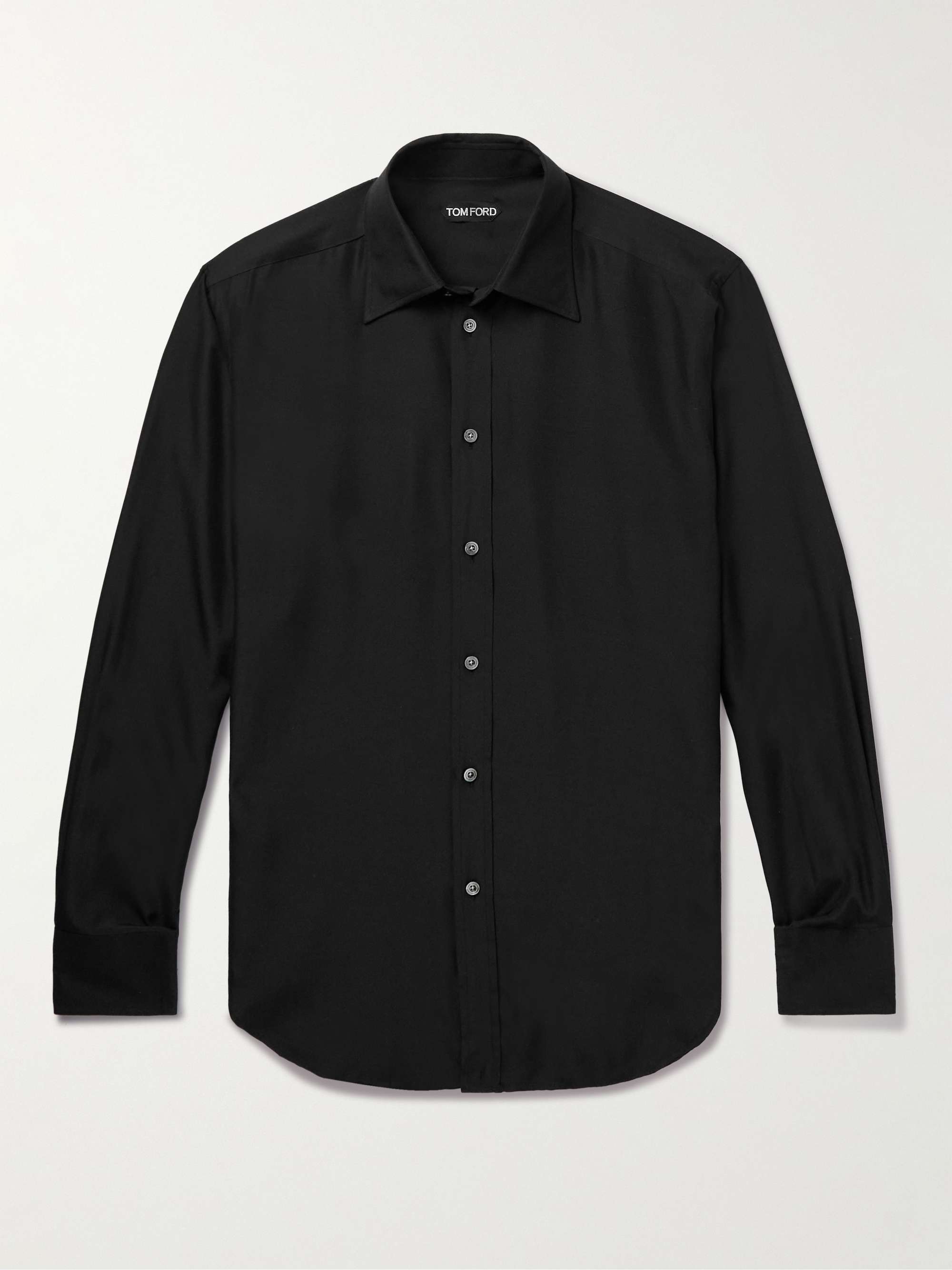 black cutaway collar shirt