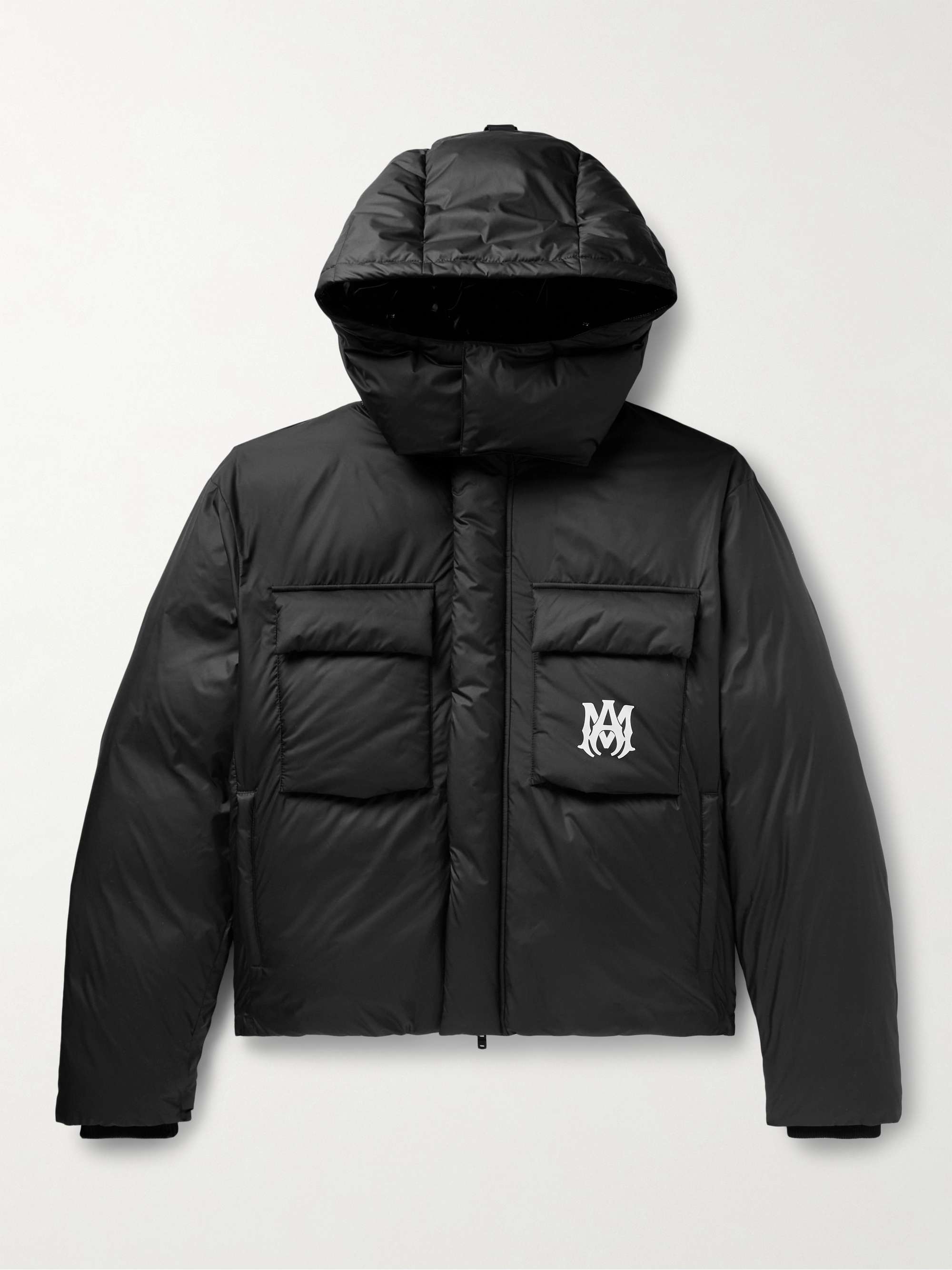 AMIRI Logo-Print Quilted Shell Hooded Down Jacket | MR PORTER