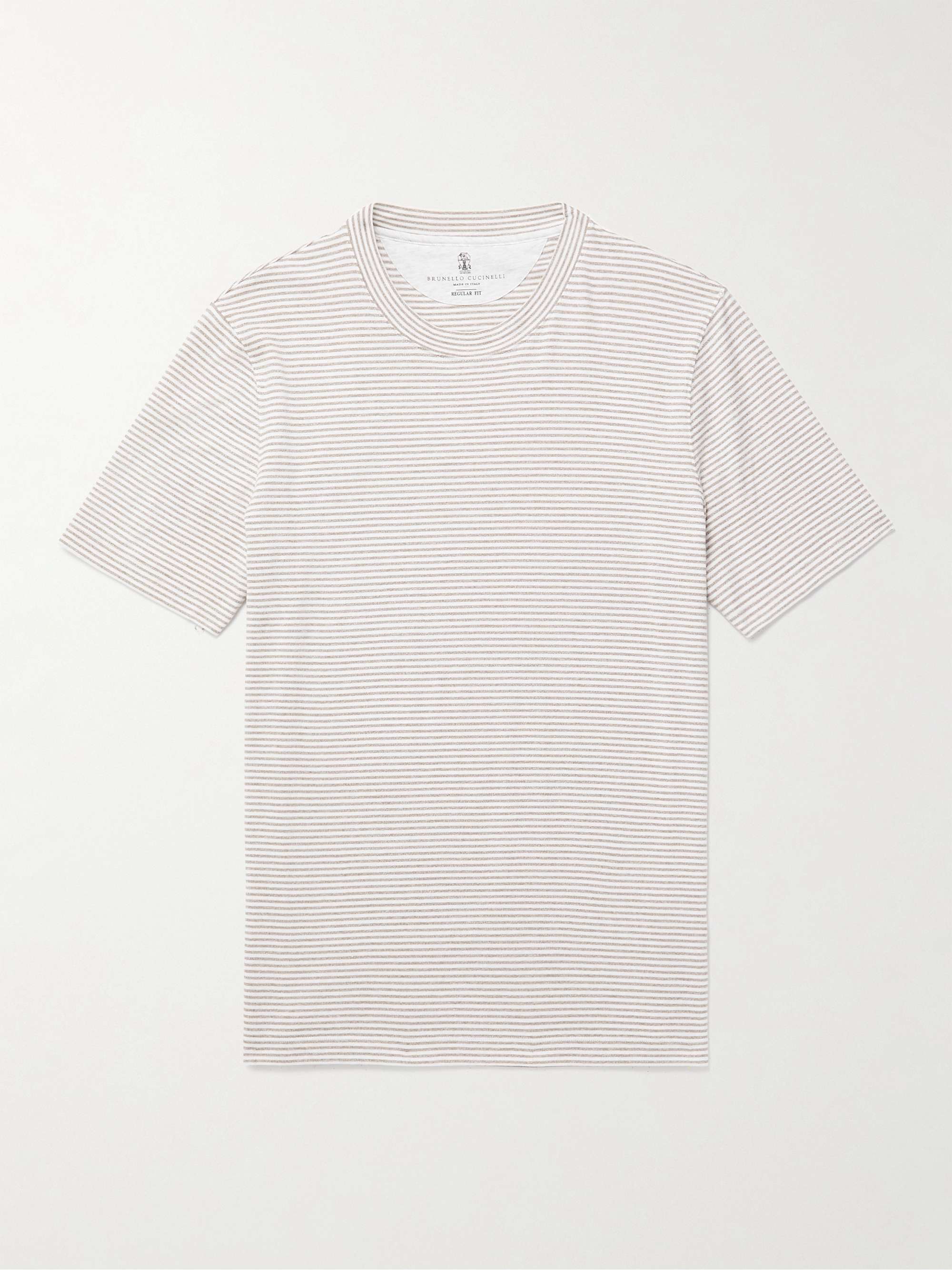 Striped Cotton and Linen-Blend Jersey T-Shirt