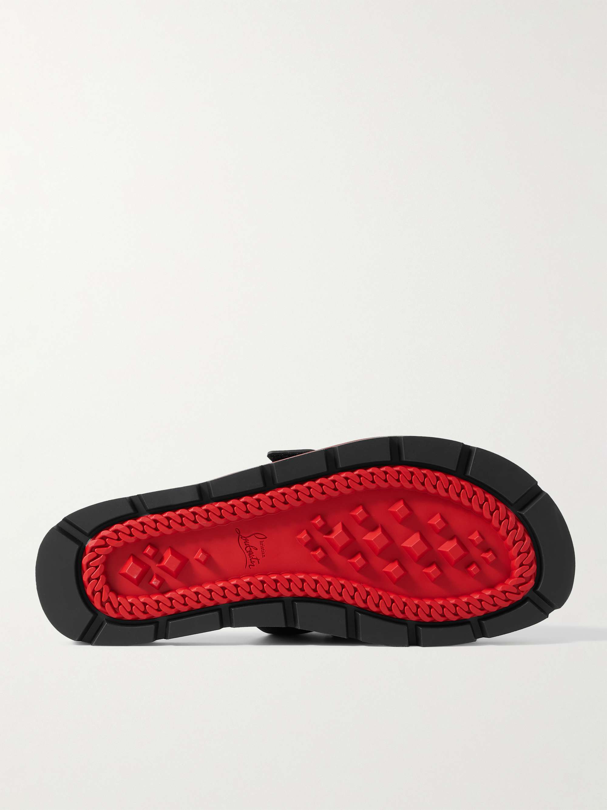 CHRISTIAN LOUBOUTIN Siwa Buckled Grosgrain-Trimmed Neoprene Slides