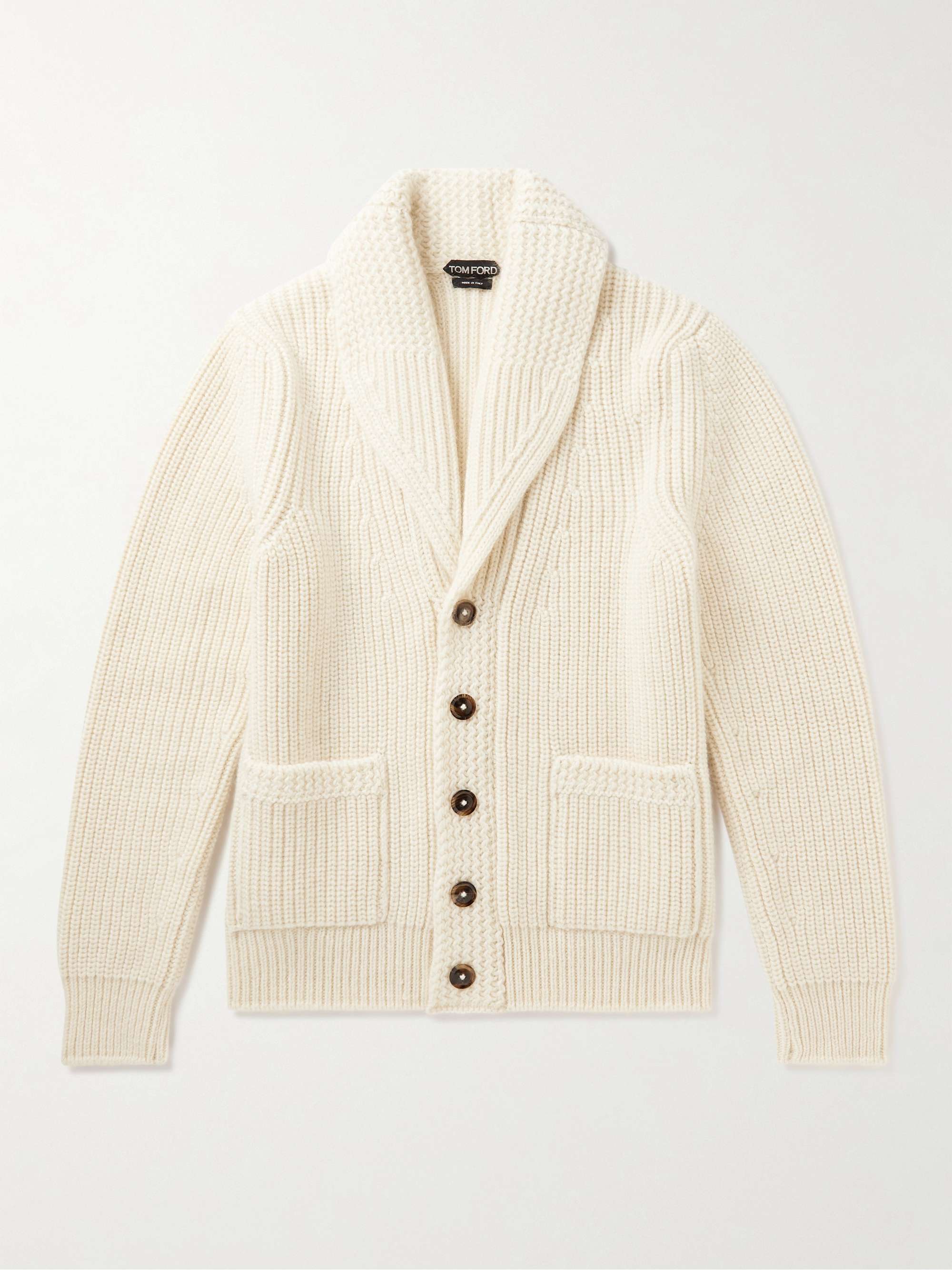 TOM FORD Shawl Collar Cashmere and Mohair Blend Cardigan for Men