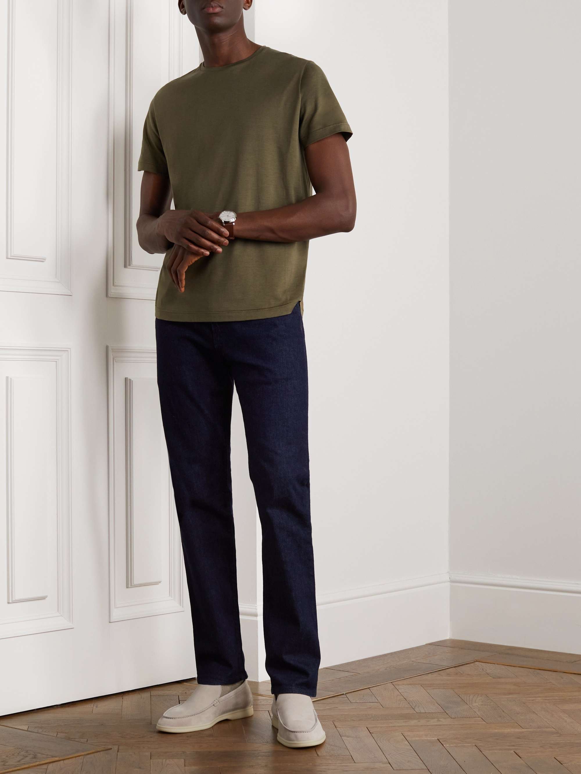 LORO PIANA Slim-Fit Silk and Cotton-Blend Jersey T-Shirt