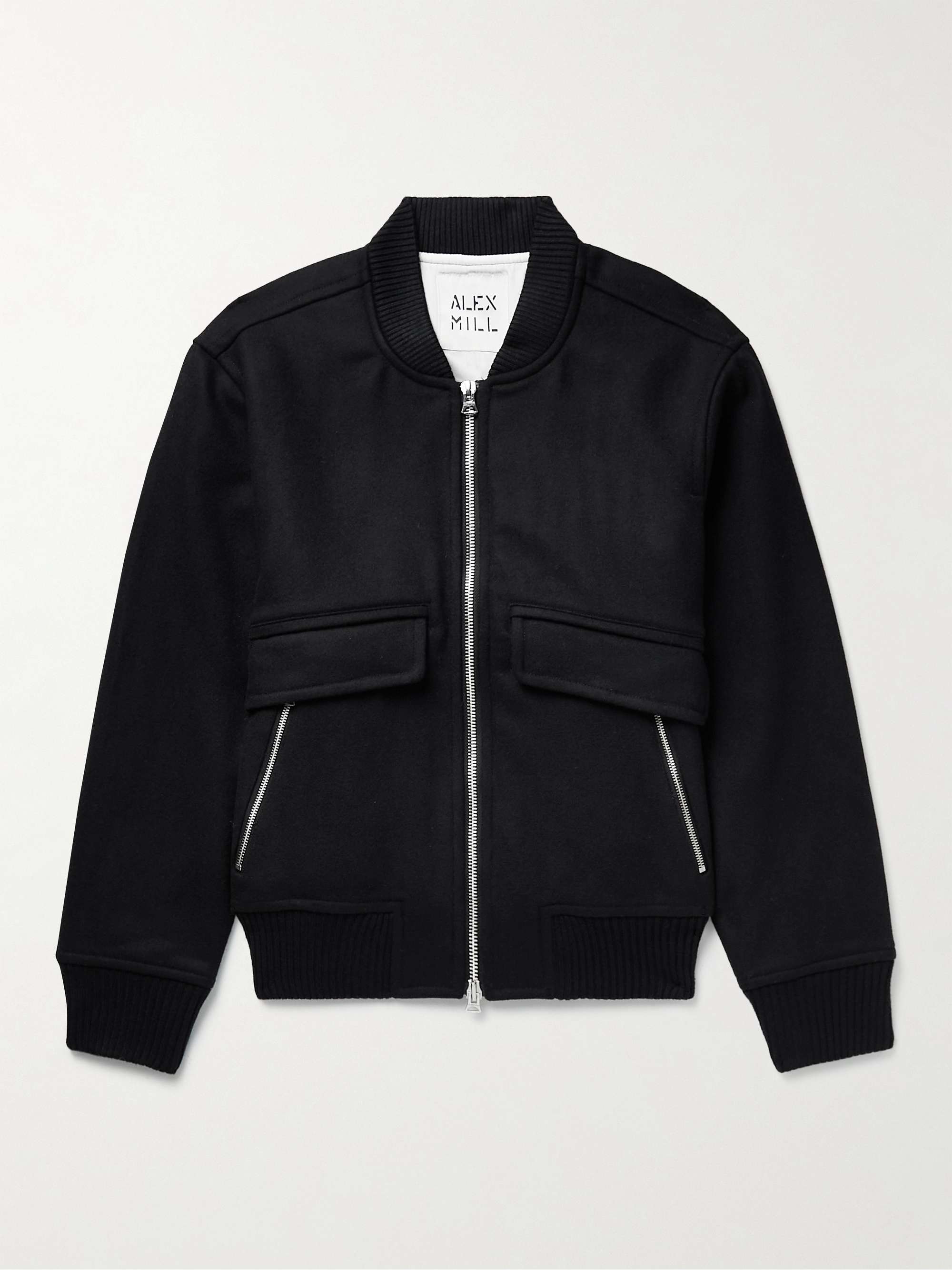 Melton Wool-Blend Bomber Jacket