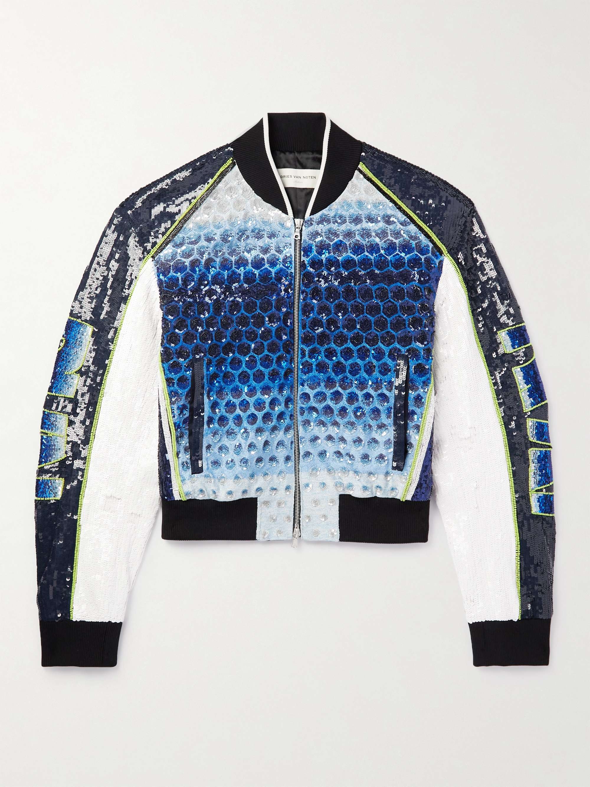 Ombré Sequinned Cotton Bomber Jacket