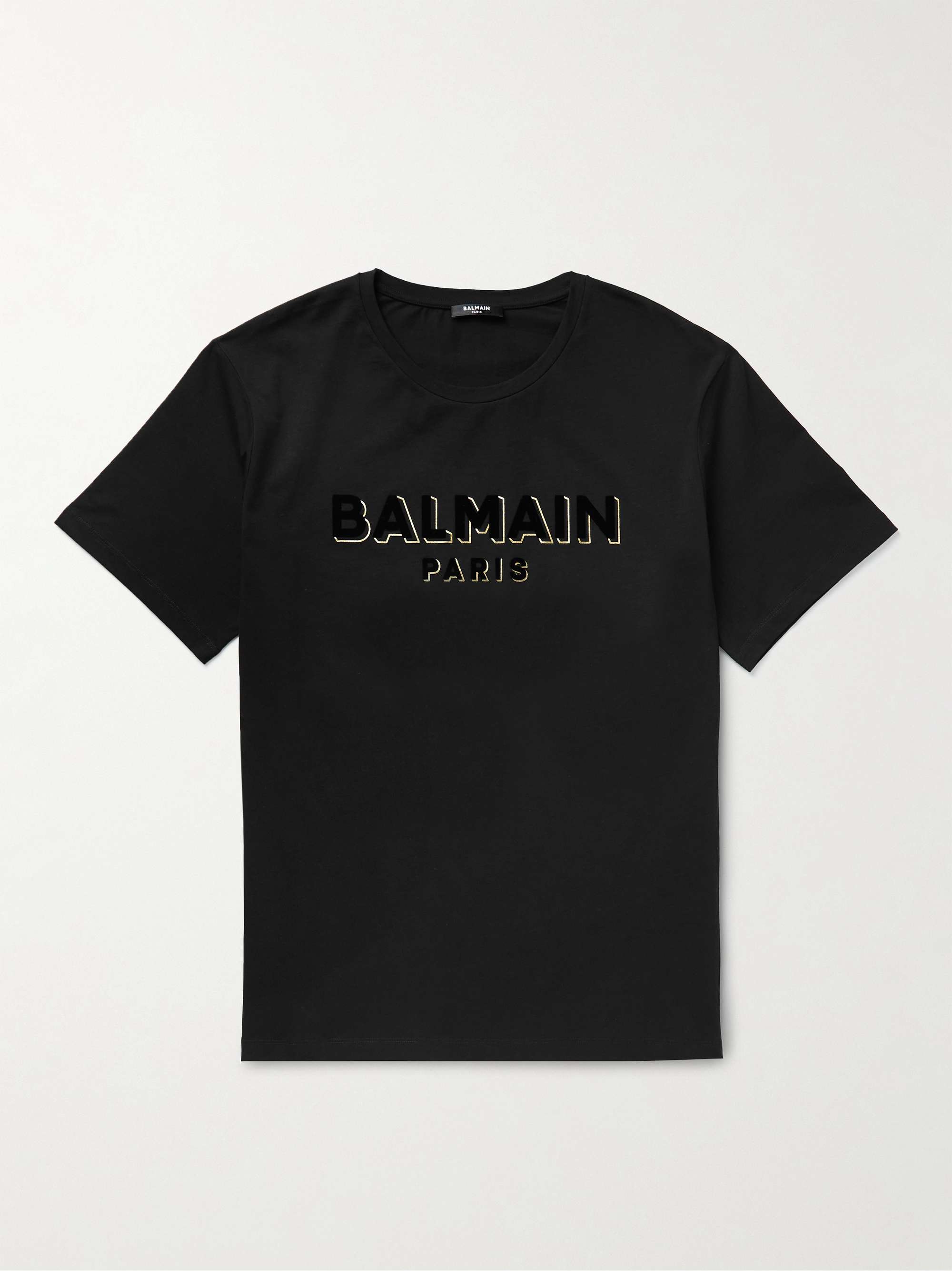 Balmain Flocked monogram-pattern T-shirt - Farfetch