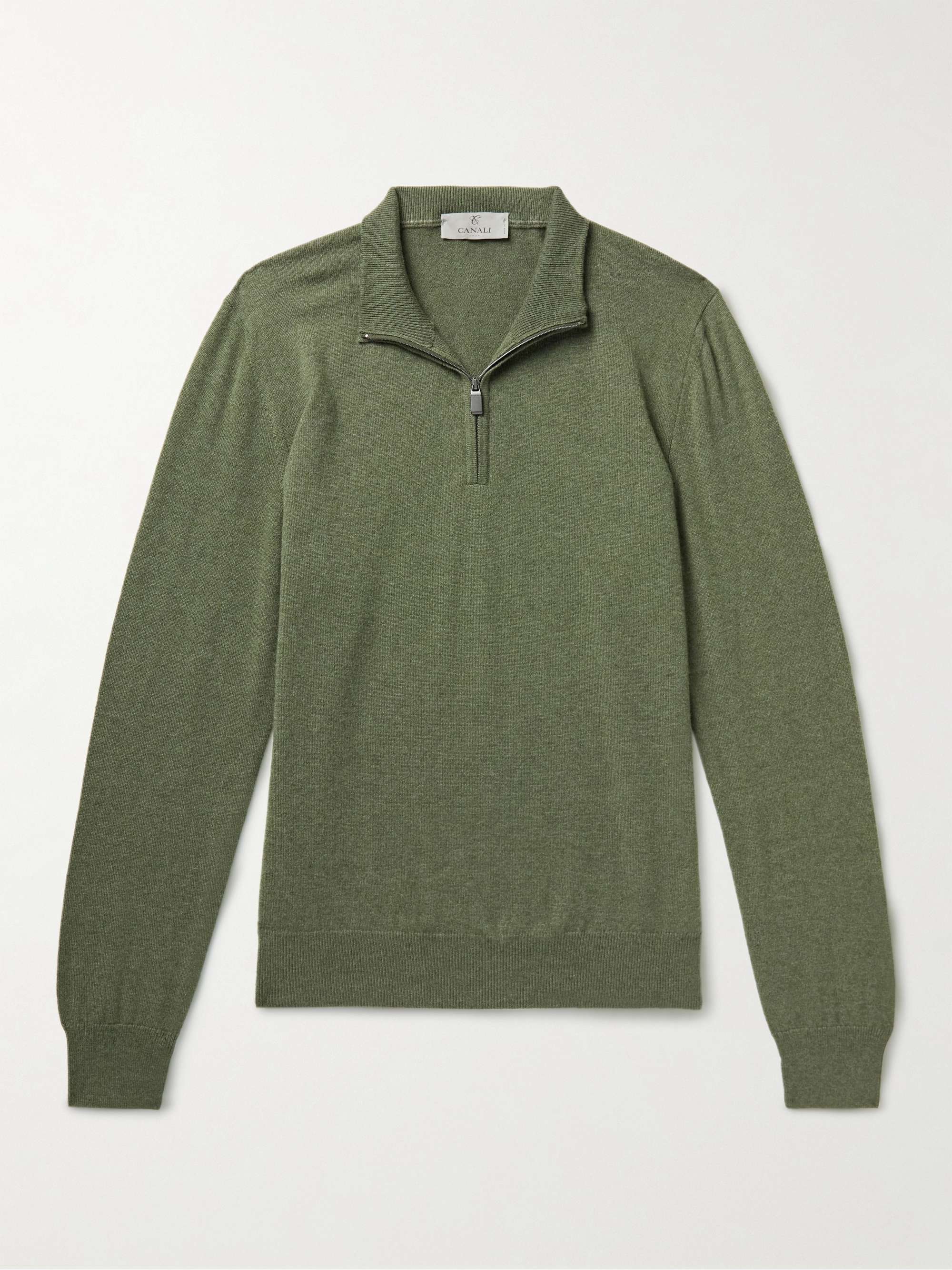 CANALI Slim-Fit Cashmere Half-Zip Sweater for Men | MR PORTER