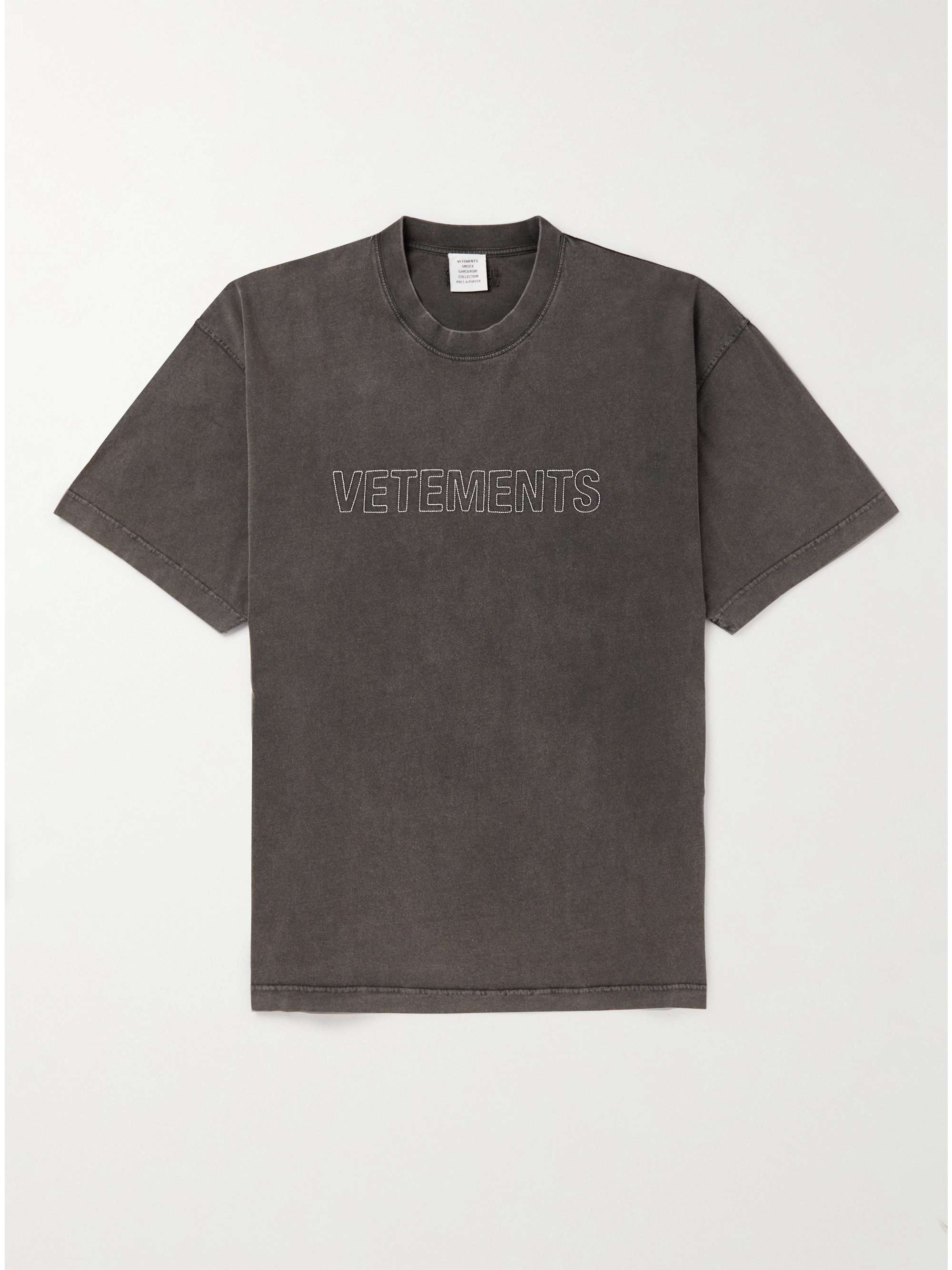 Oversized Logo-Embroidered Cotton-Jersey T-Shirt