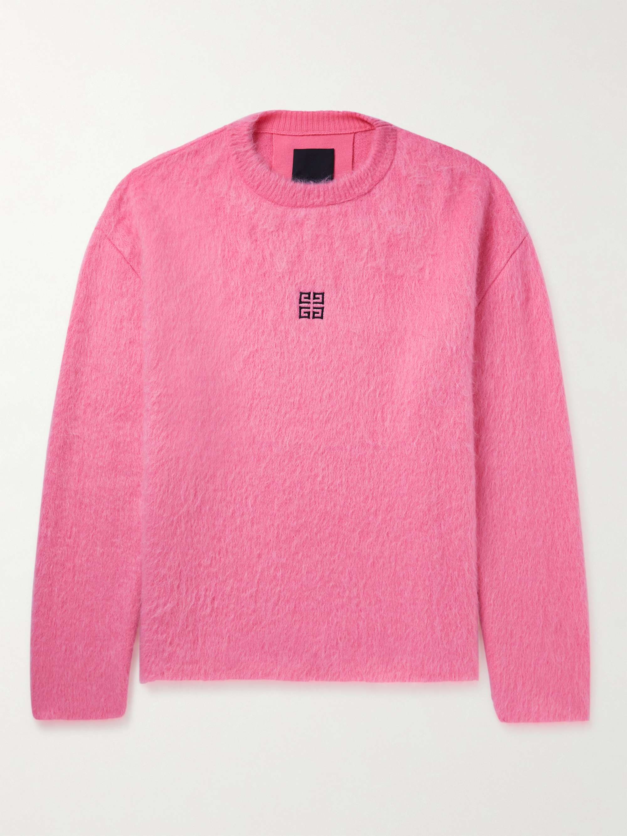 Logo-Embroidered Brushed Mohair-Blend Sweater