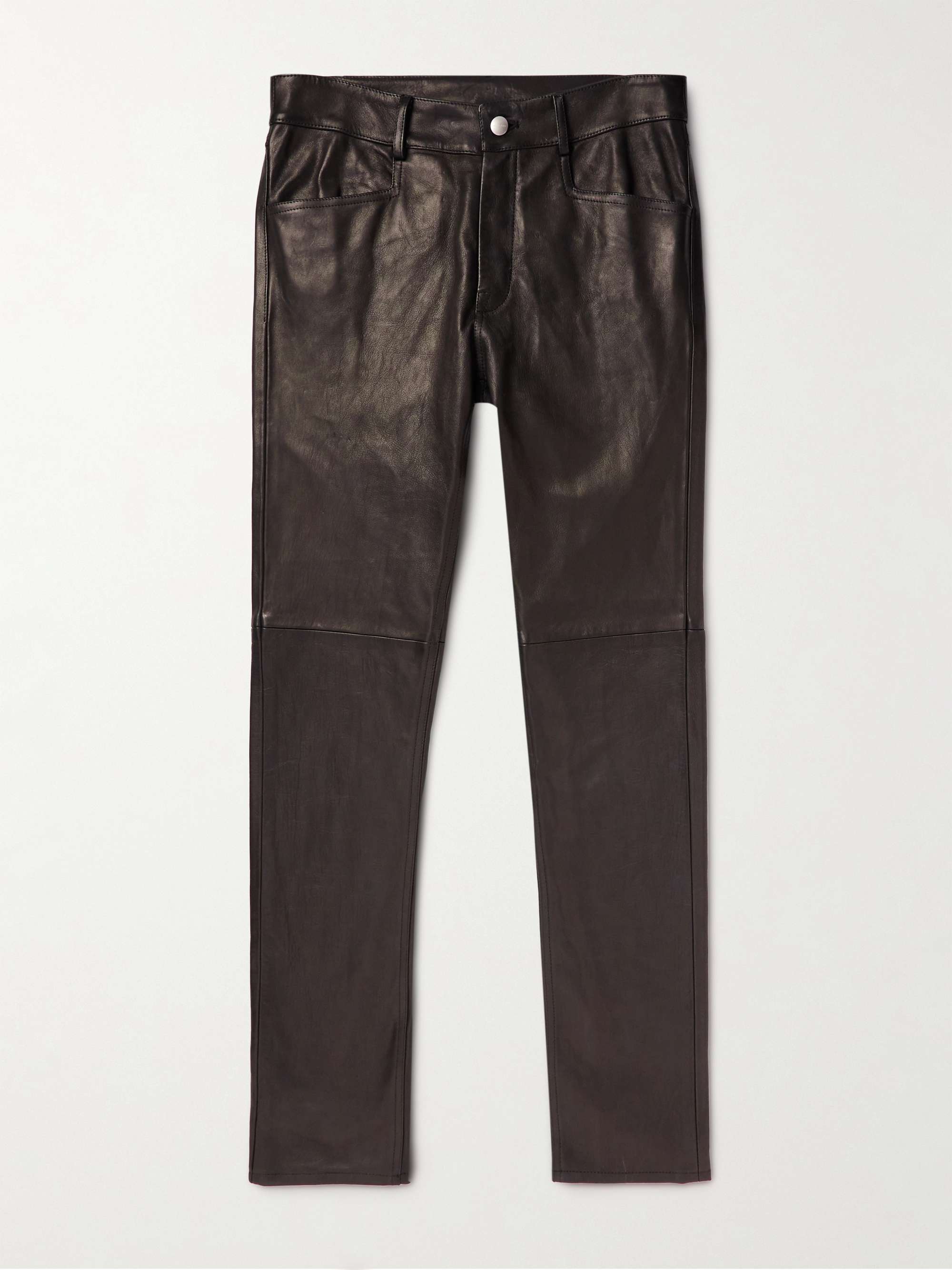 Skinny-Fit Leather Trousers