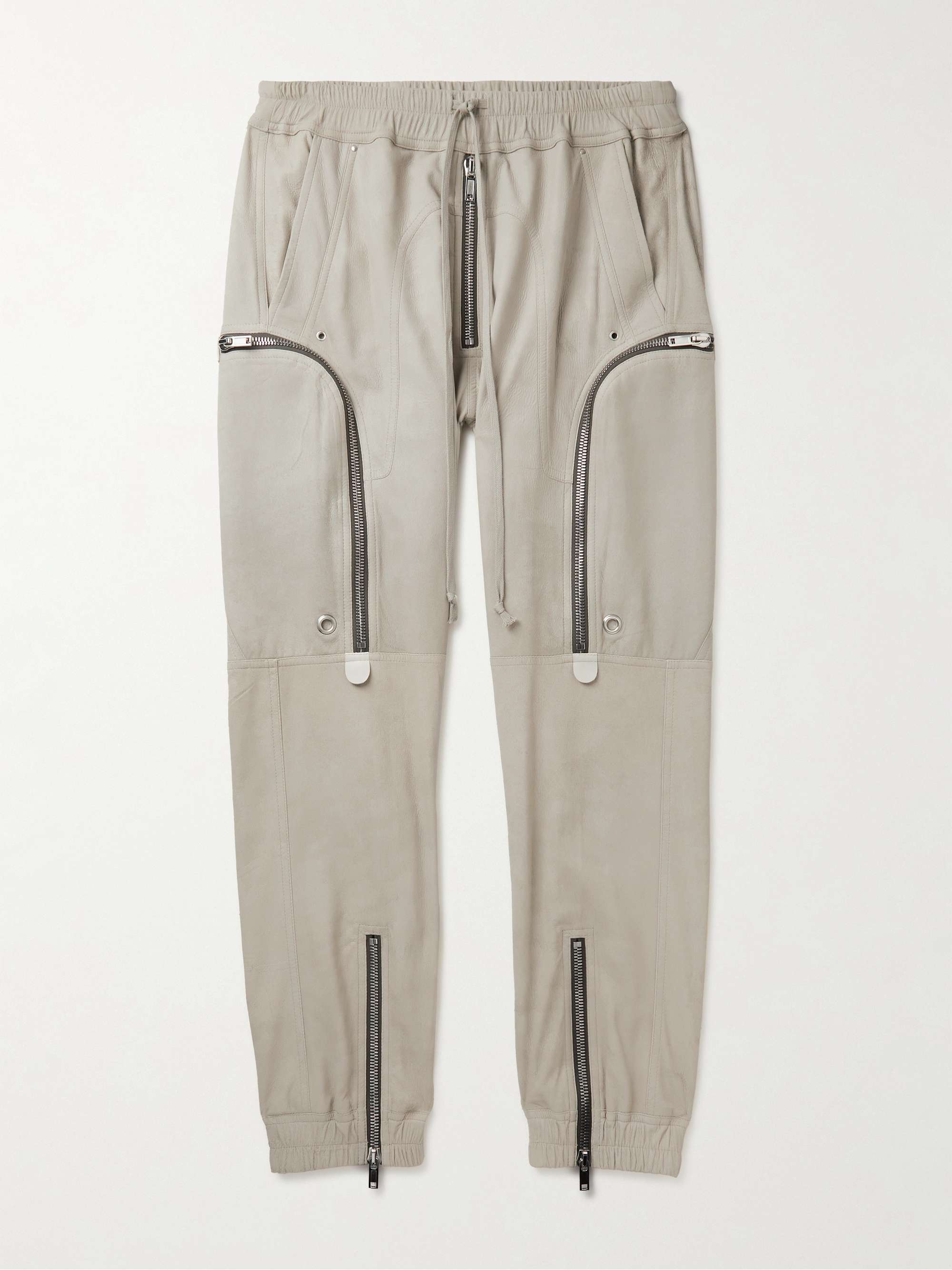 Bauhaus Tapered Leather Drawstring Cargo Trousers