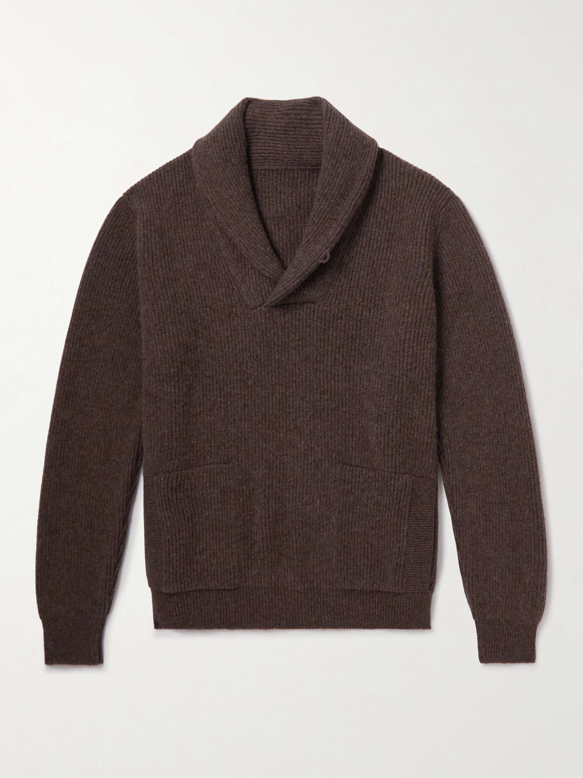 ANDERSON u0026 SHEPPARD Shawl-Collar Ribbed Cashmere Sweater for Men | MR PORTER