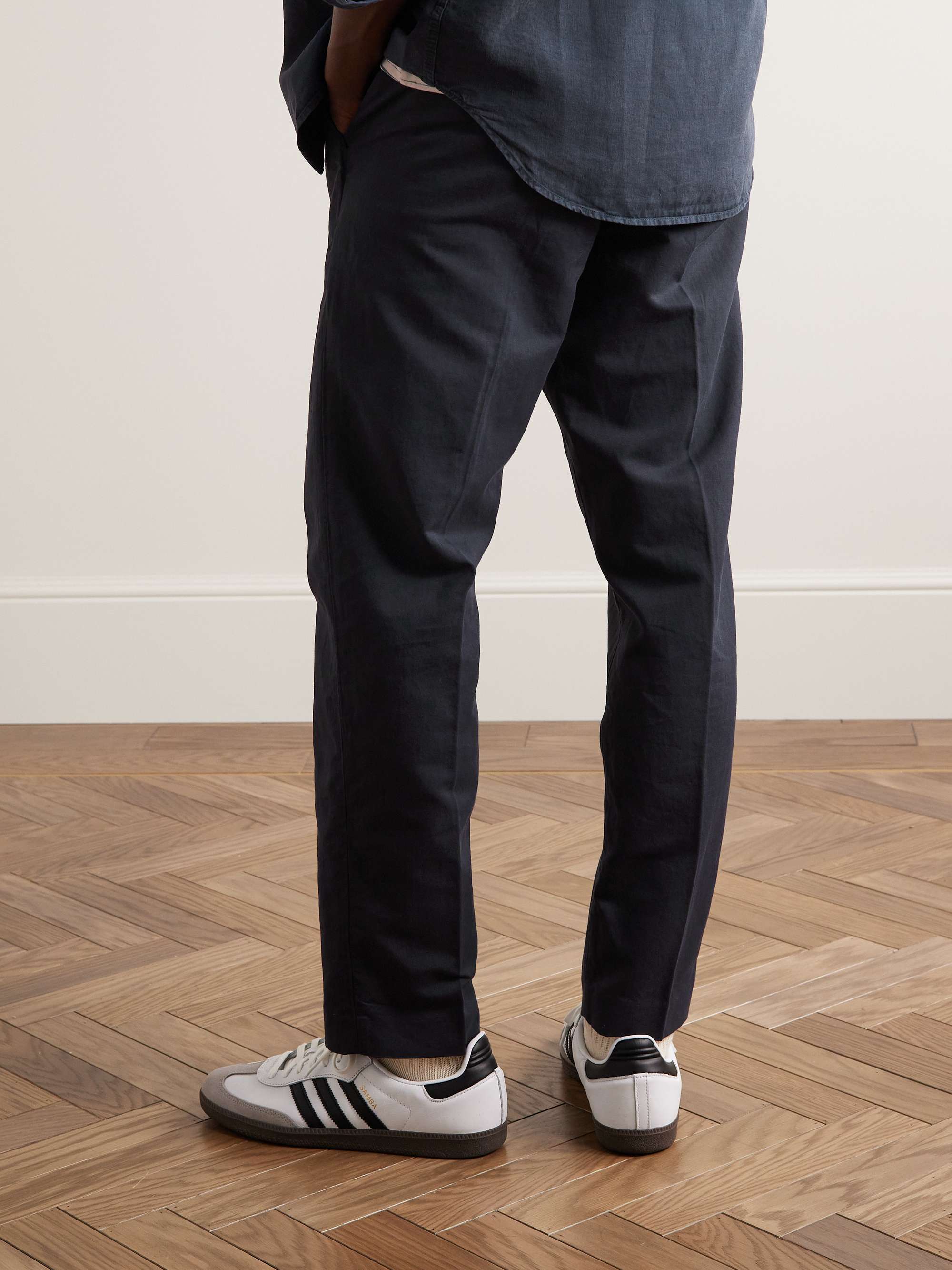 NN07 Fritz 1912 Pleated Straight-Leg Linen and Cotton-Blend Twill Suit Trousers