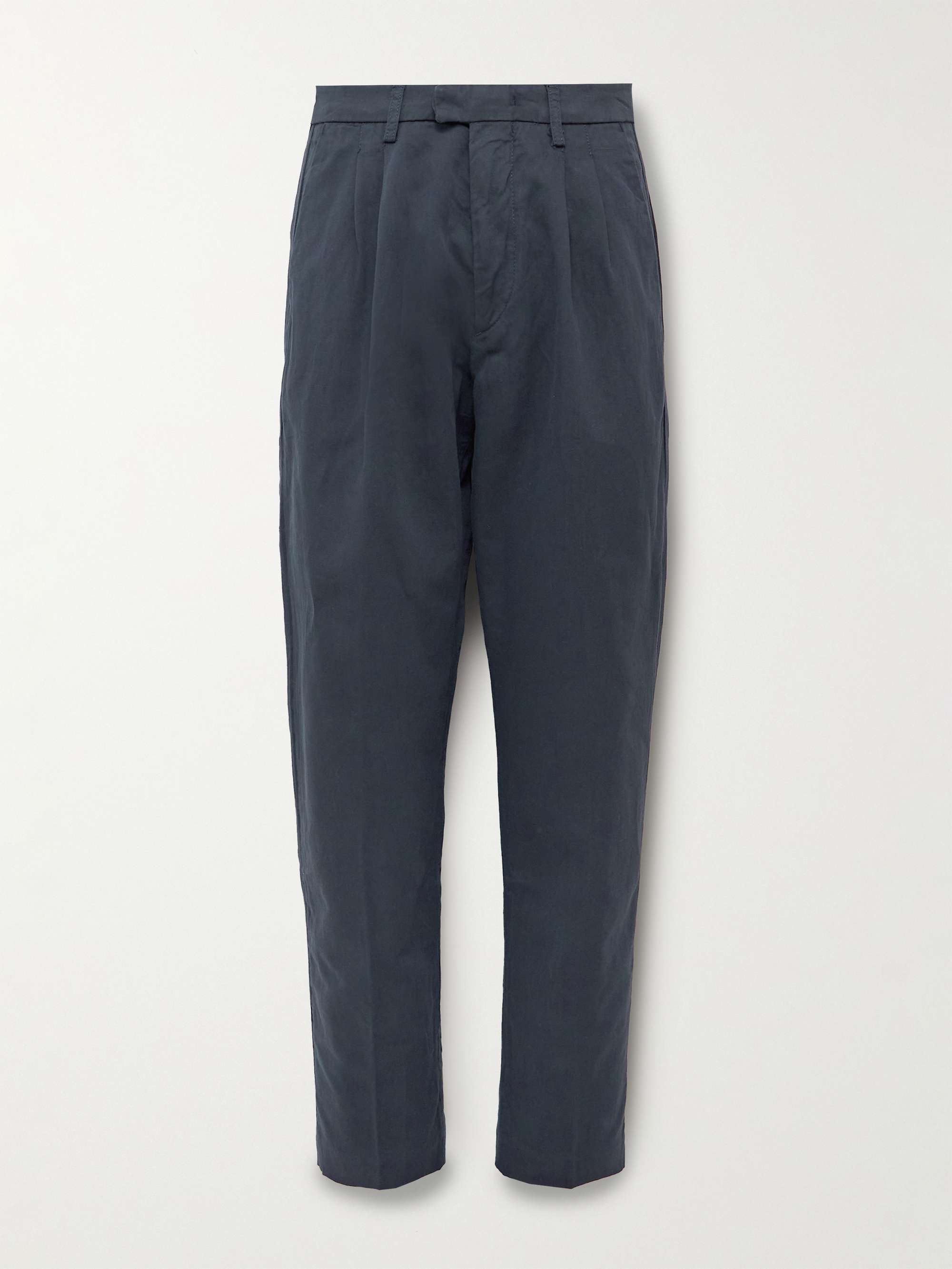 NN07 Fritz 1912 Pleated Straight-Leg Linen and Cotton-Blend Twill Suit Trousers