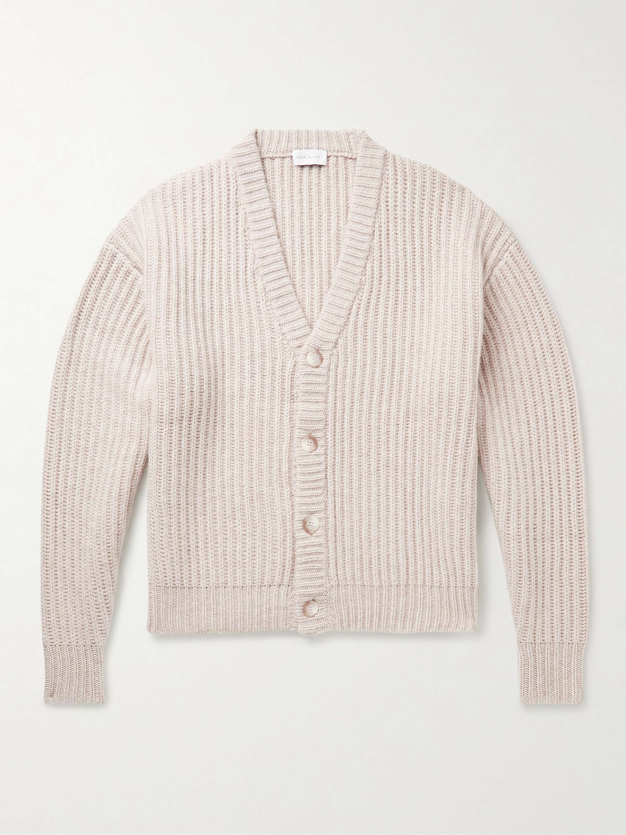 JOHN ELLIOTT リブニット ウール&カシミヤ混 カーディガン | ミスター