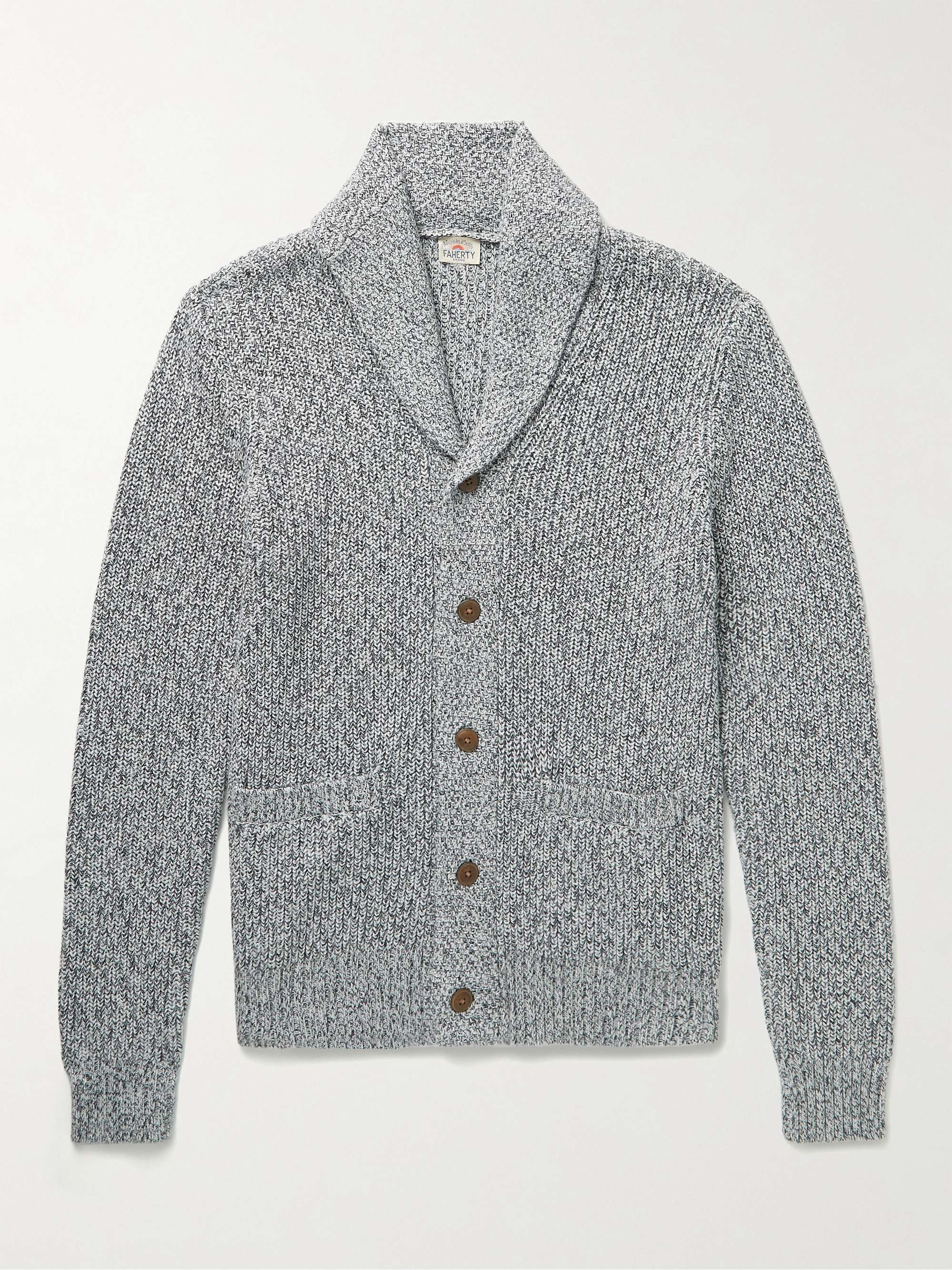 FAHERTY Shawl-Collar Cotton and Cashmere-Blend Cardigan | MR PORTER