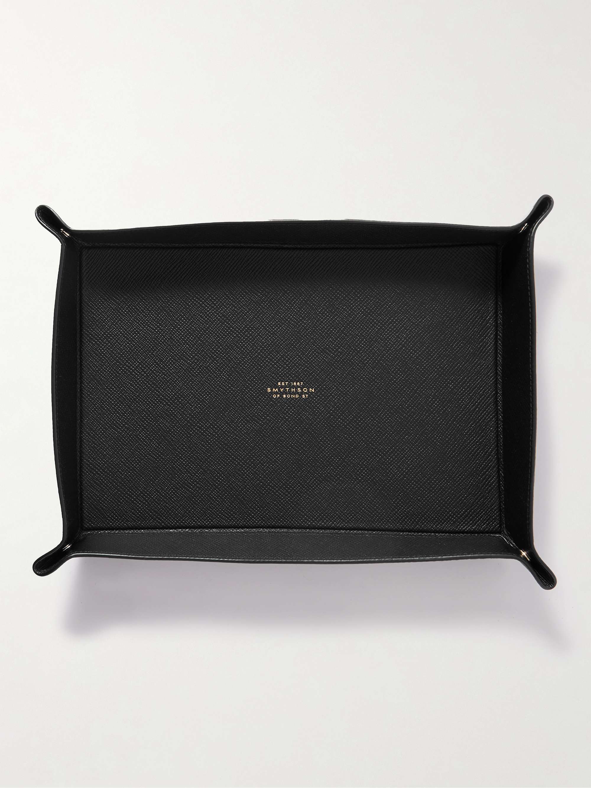 SMYTHSON Large Panama Cross-Grain Leather Trinket Tray