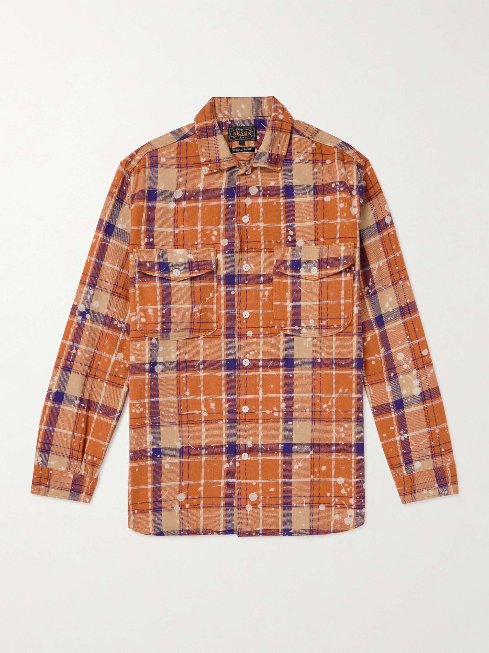 Bleached Checked Cotton-Flannel Shirt