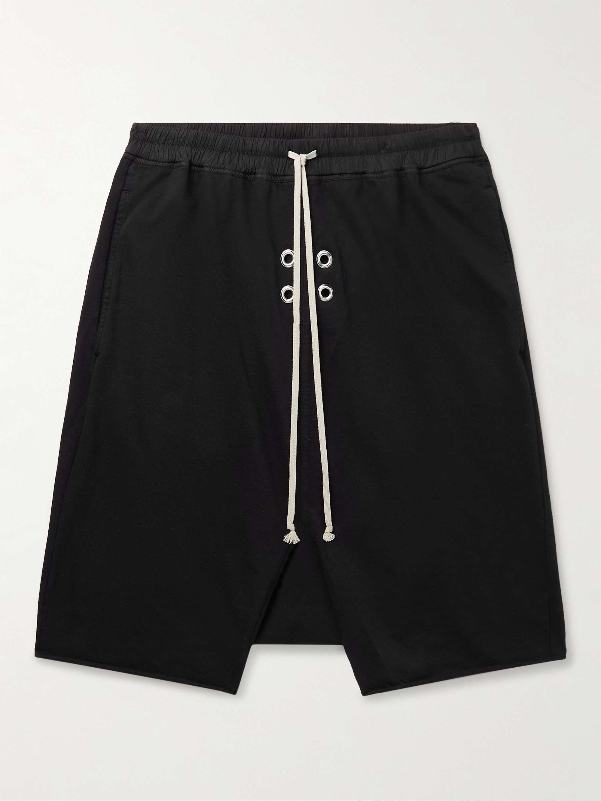 Pods Straight-Leg Eyelet-Embellished Cotton-Jersey Drawstring Shorts
