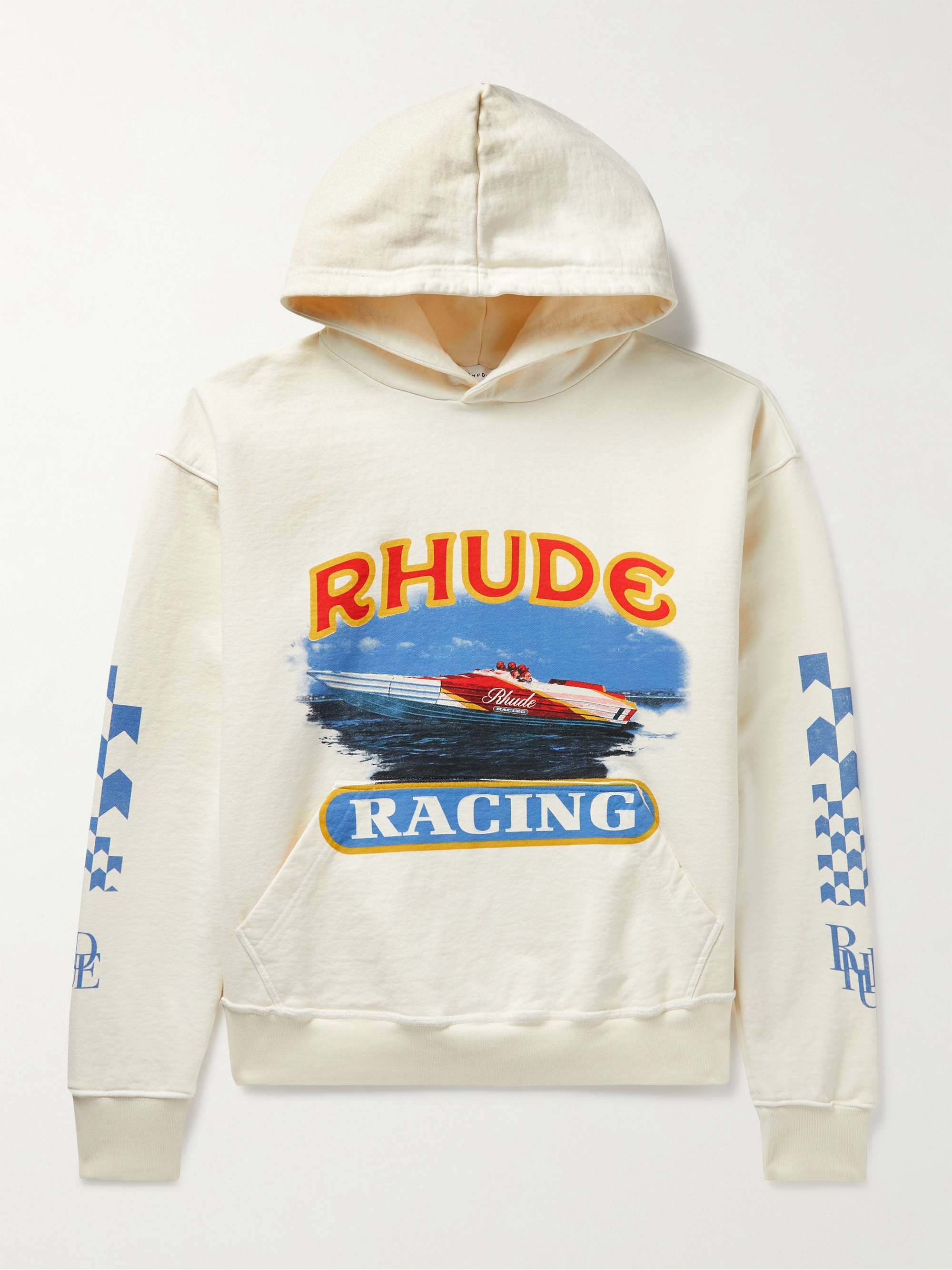 RHUDE Logo-Print Cotton-Jersey Hoodie for Men | MR PORTER