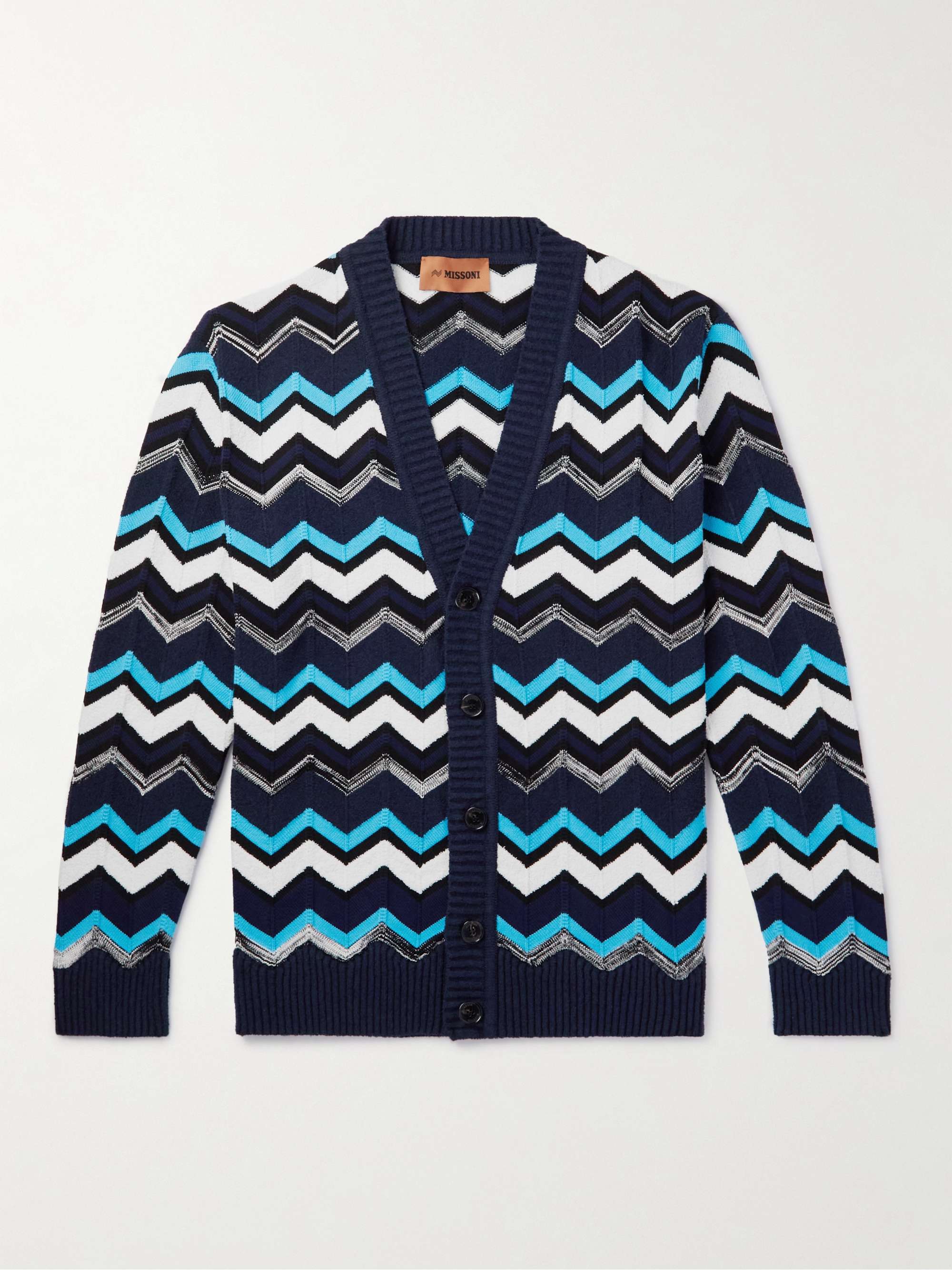 MISSONI Striped Crochet-Knit Cotton-Blend Cardigan for Men | MR PORTER
