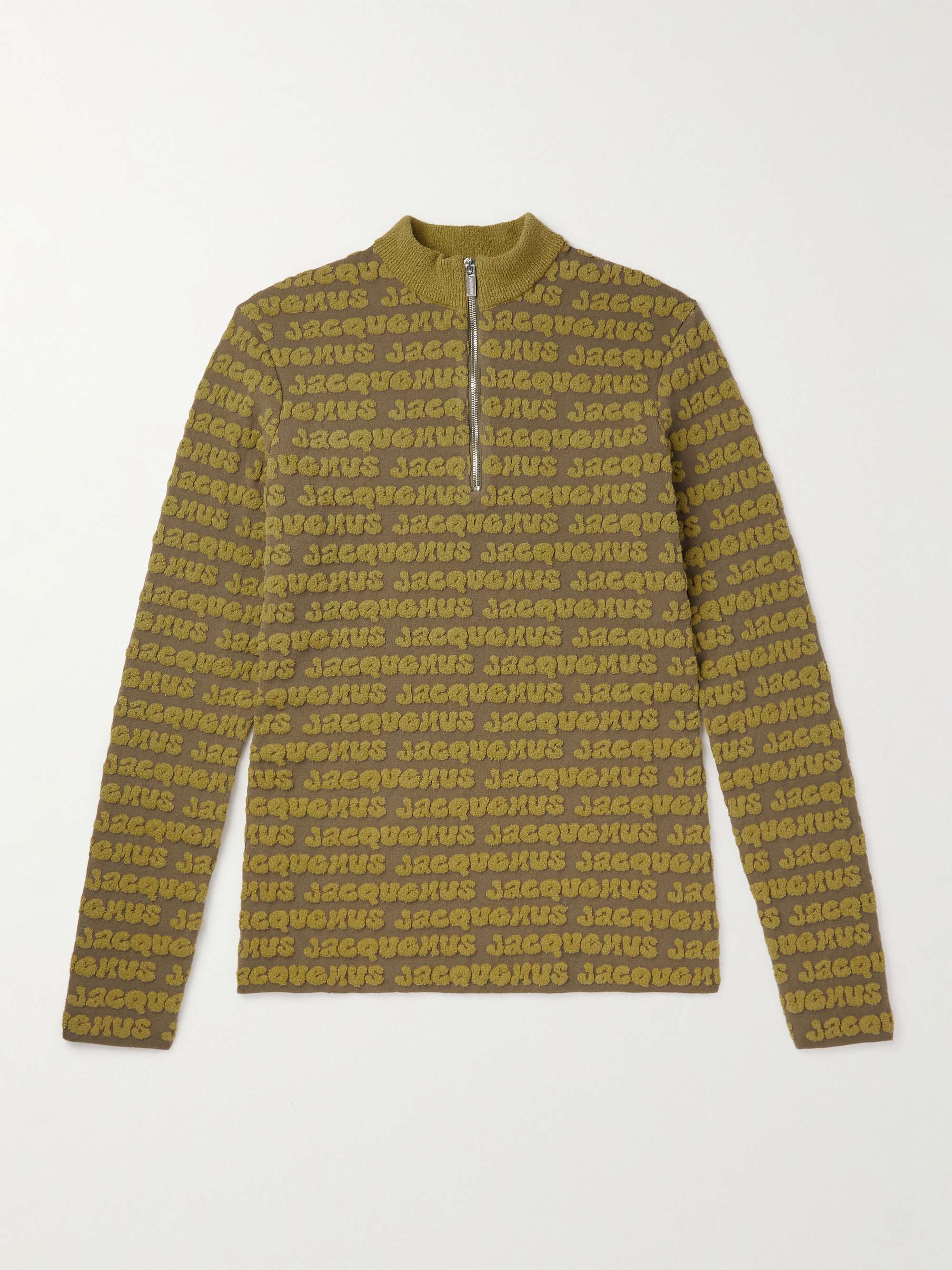 Louis Vuitton Blue Cities Jacquard Knit Half Zip Sweater L Louis