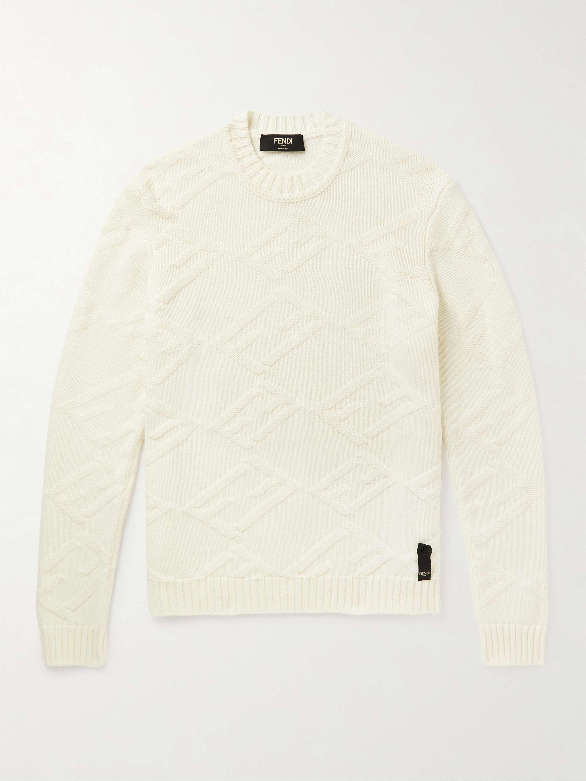FENDI Logo-Jacquard Wool Sweater | MR PORTER