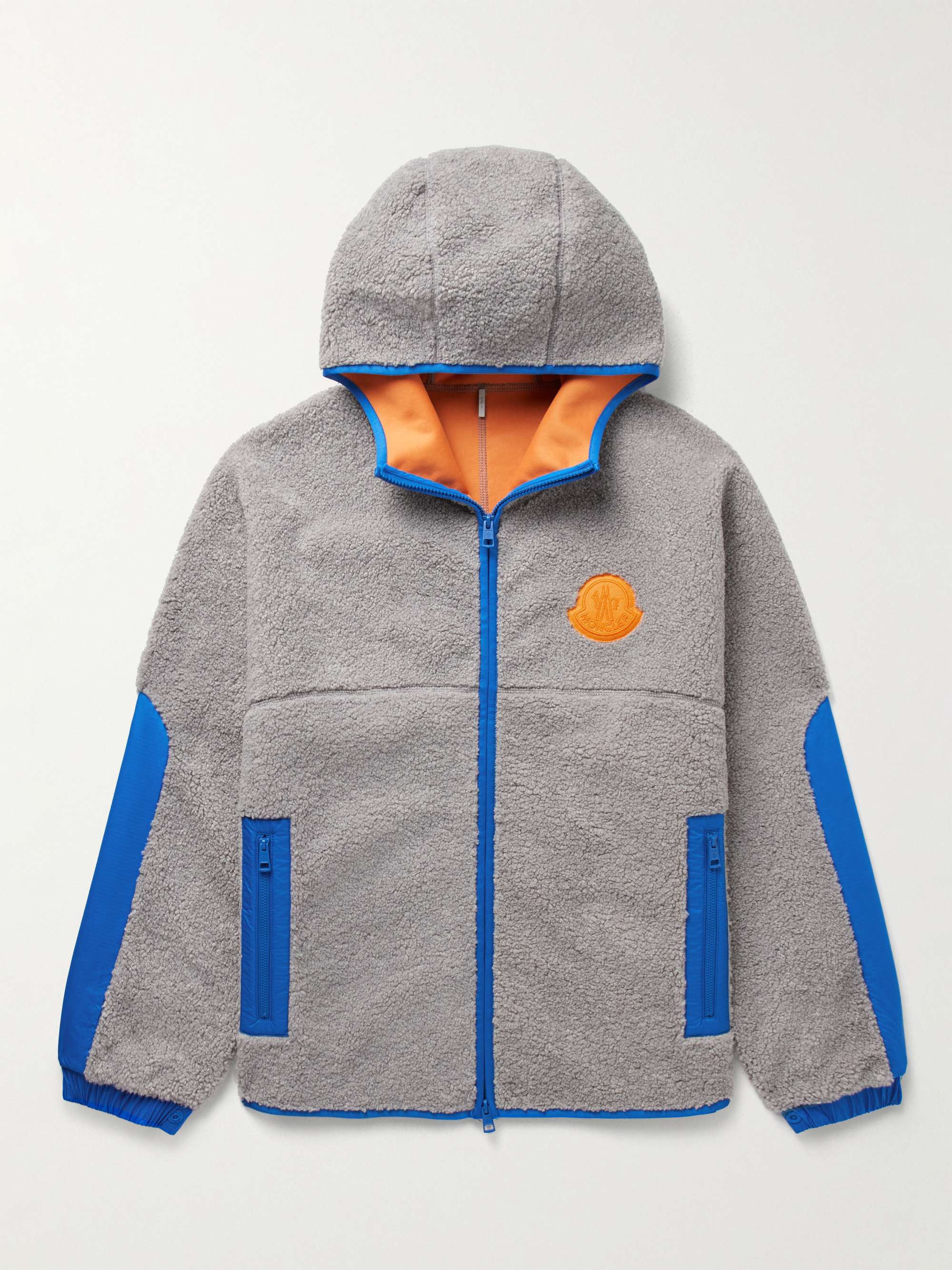 Ripstop trim patterned fleece zip jacket Clearance