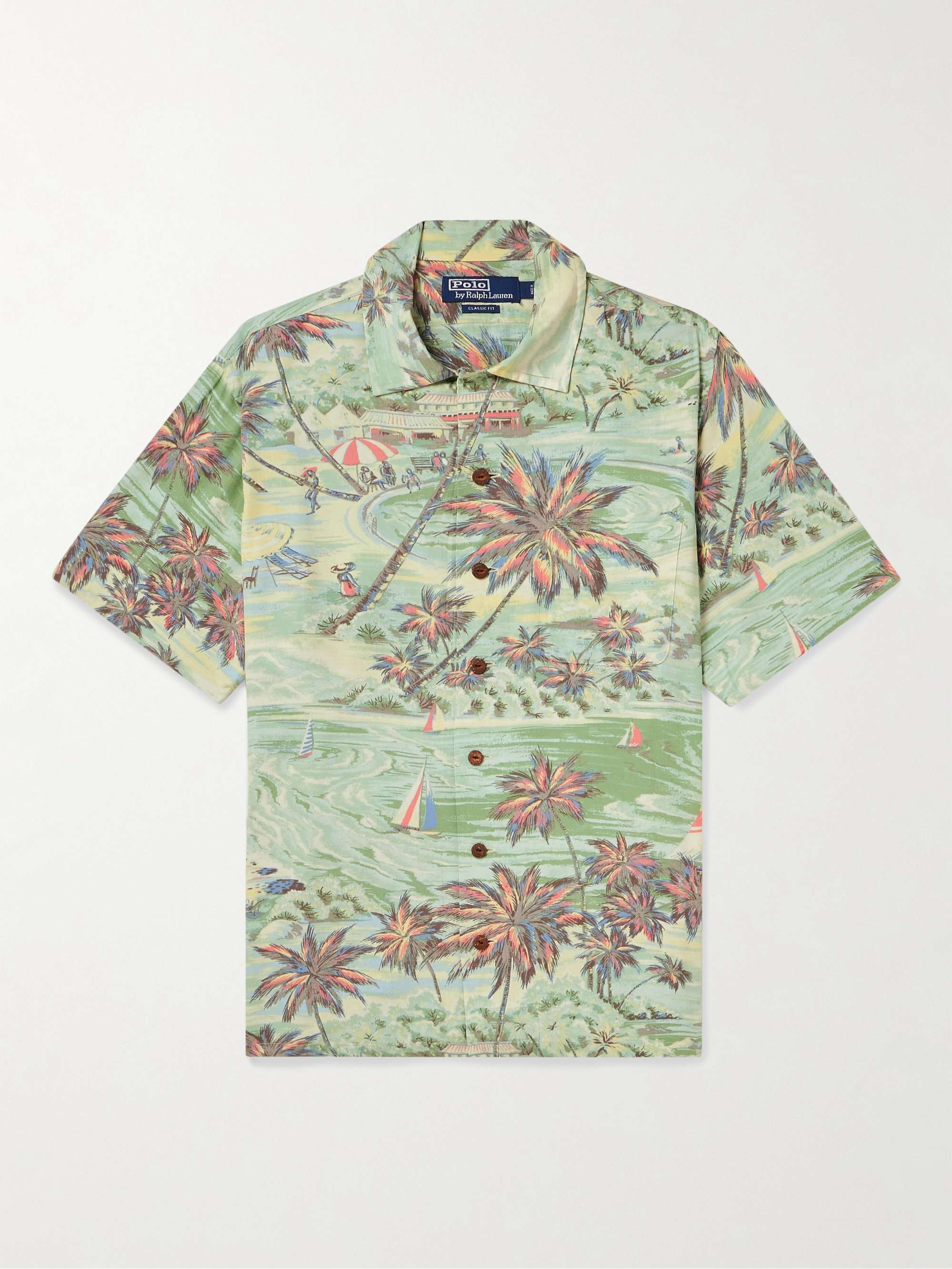 POLO RALPH LAUREN Clady Convertible-Collar Printed Voile Shirt for