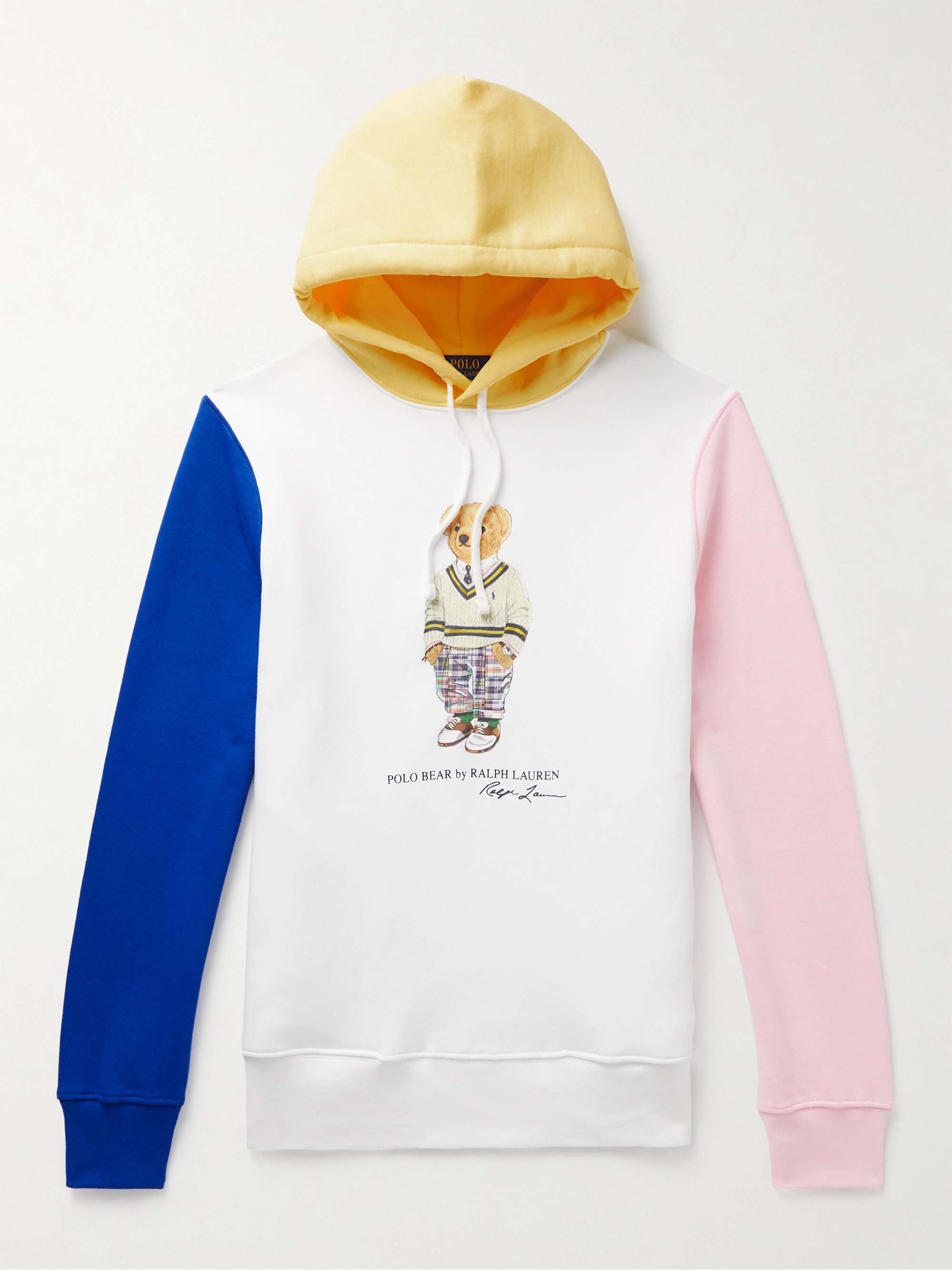 Logo-Print Colour-Block Cotton-Blend Jersey Hoodie