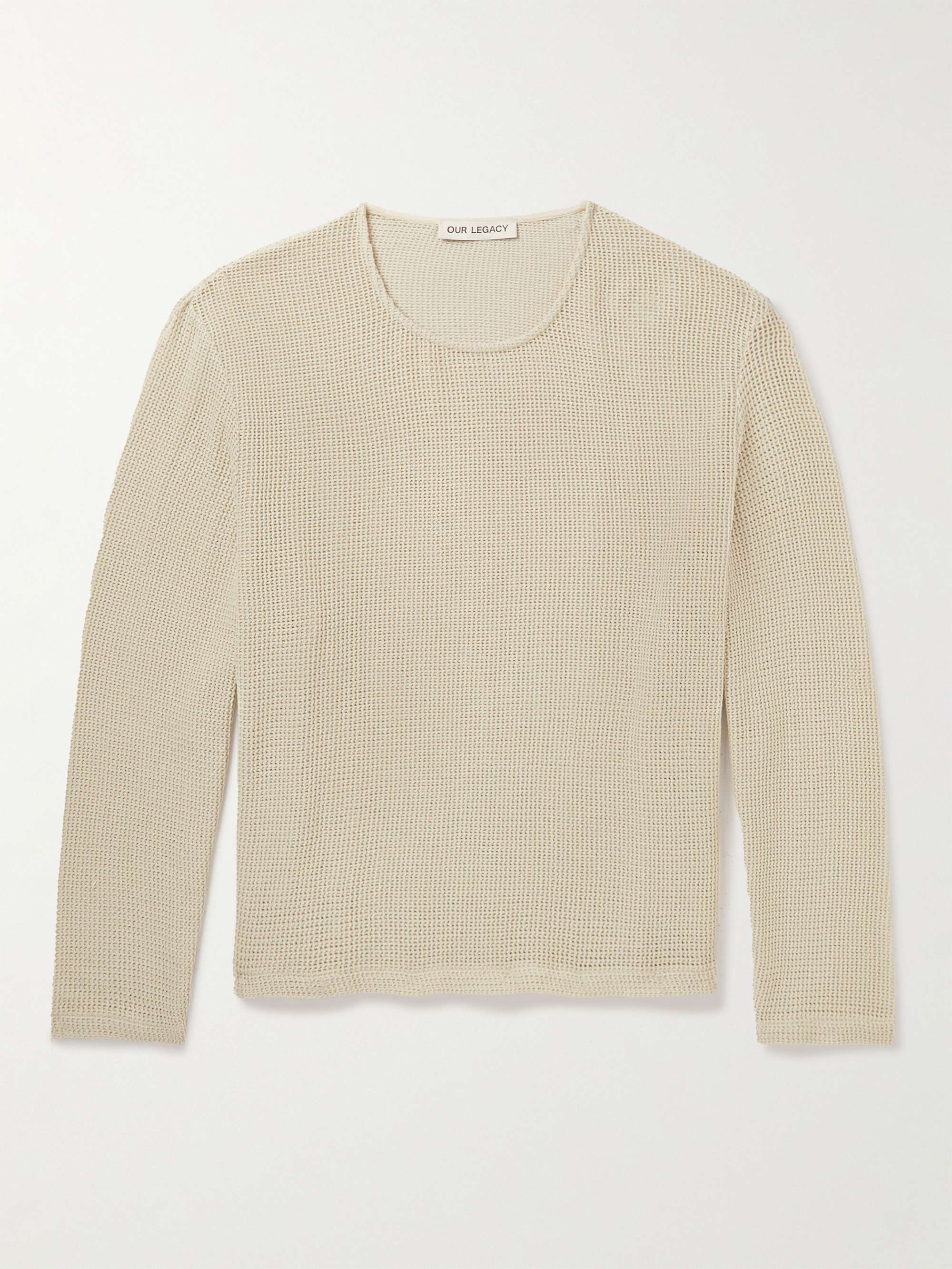 Double Lock Stretch-Cotton Mesh Sweater