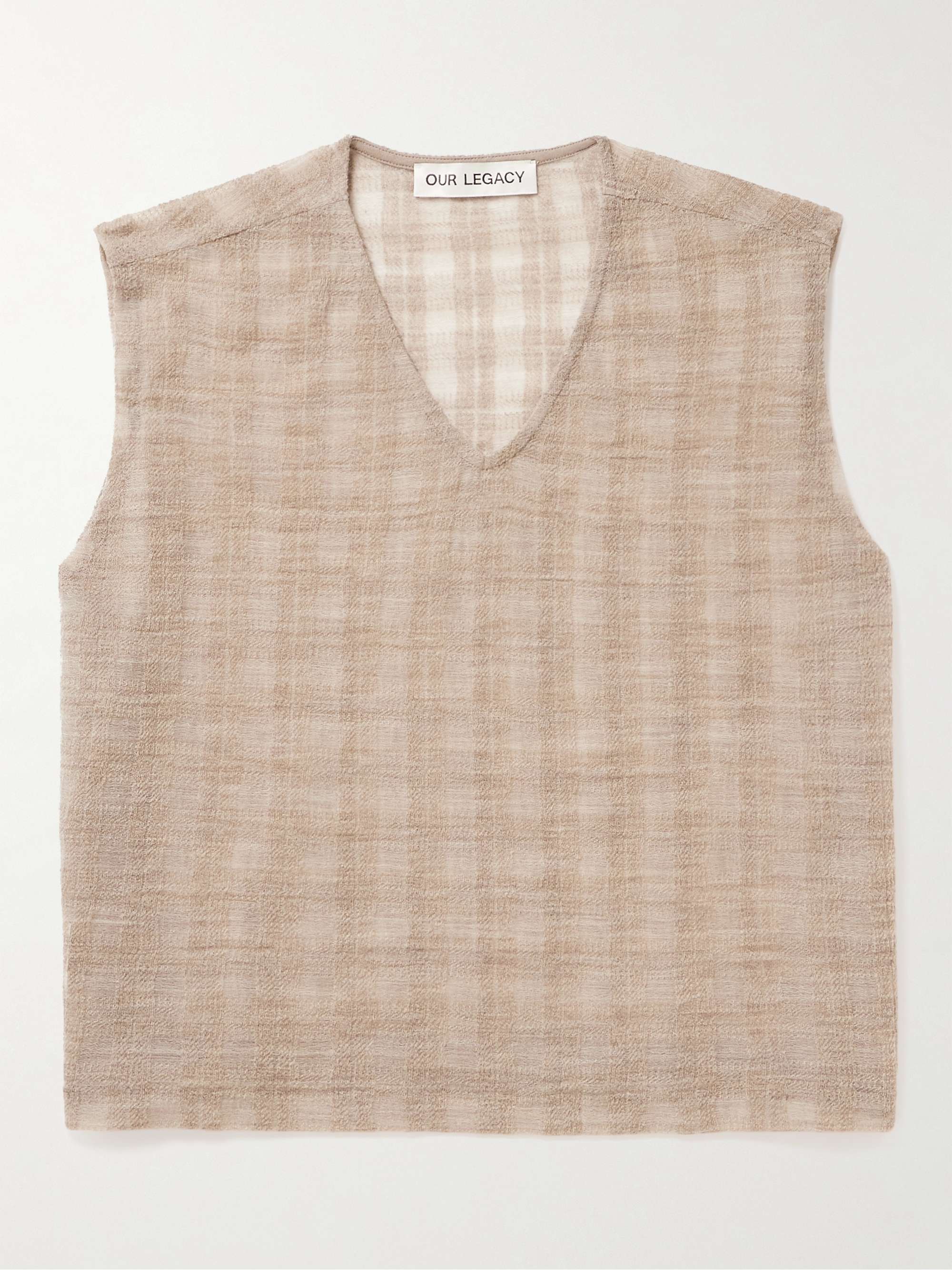 OUR LEGACY Double Lock Checked Wool-Blend Vest for Men