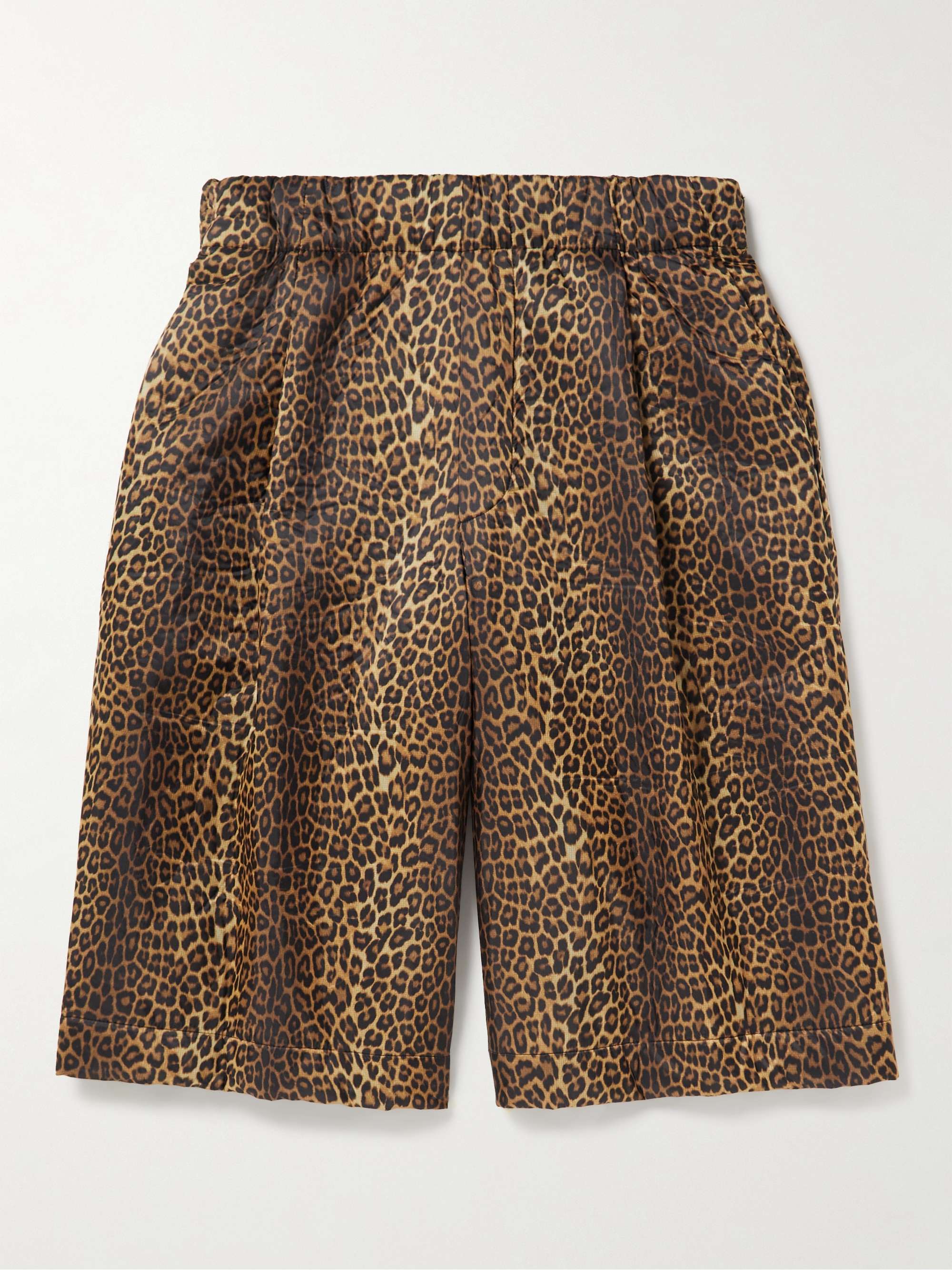 DRIES VAN NOTEN Wide-Leg Leopard-Print Shell Shorts for Men | MR