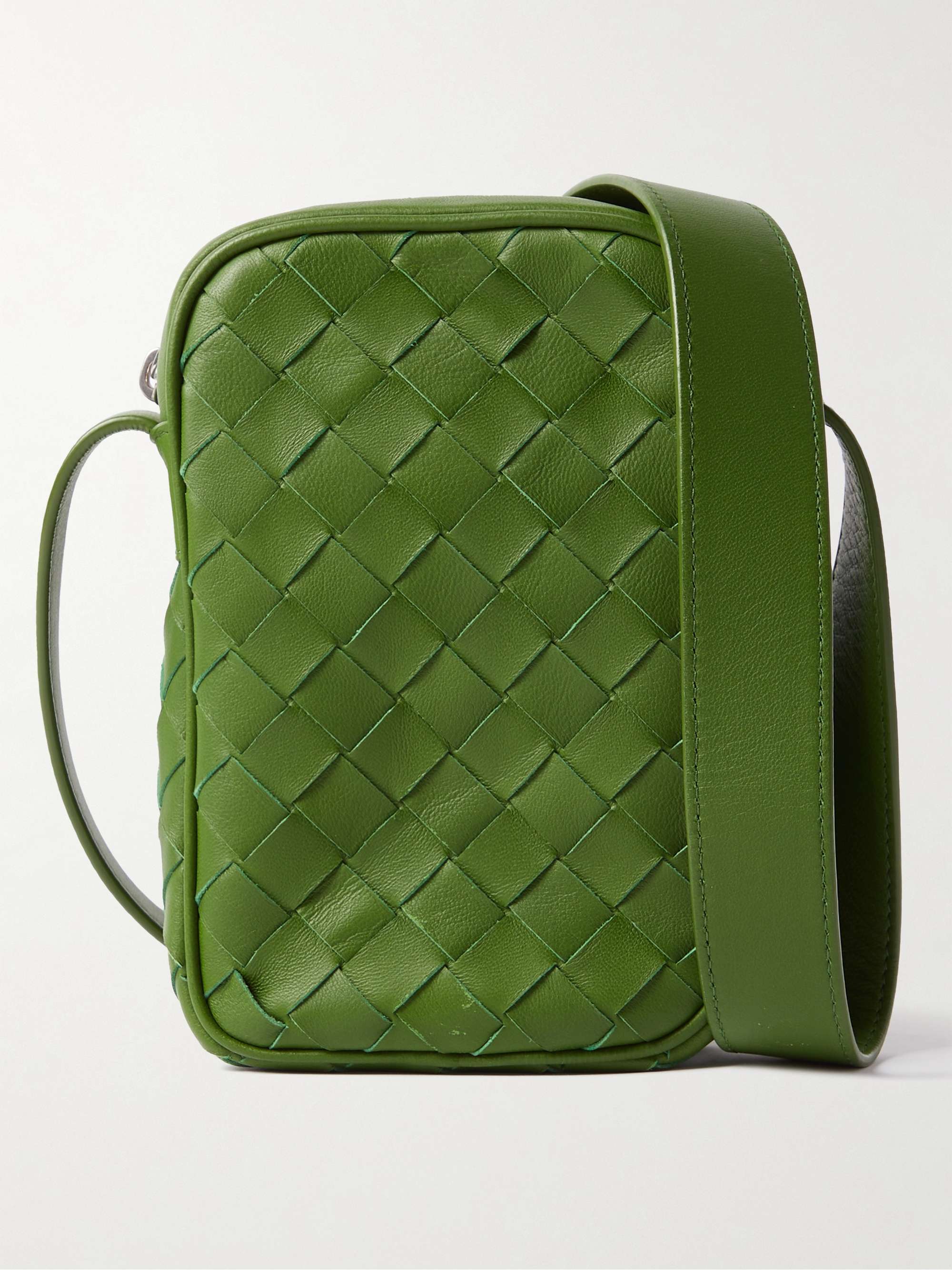 Bottega Veneta Pouch in Green Intrecciato Leather
