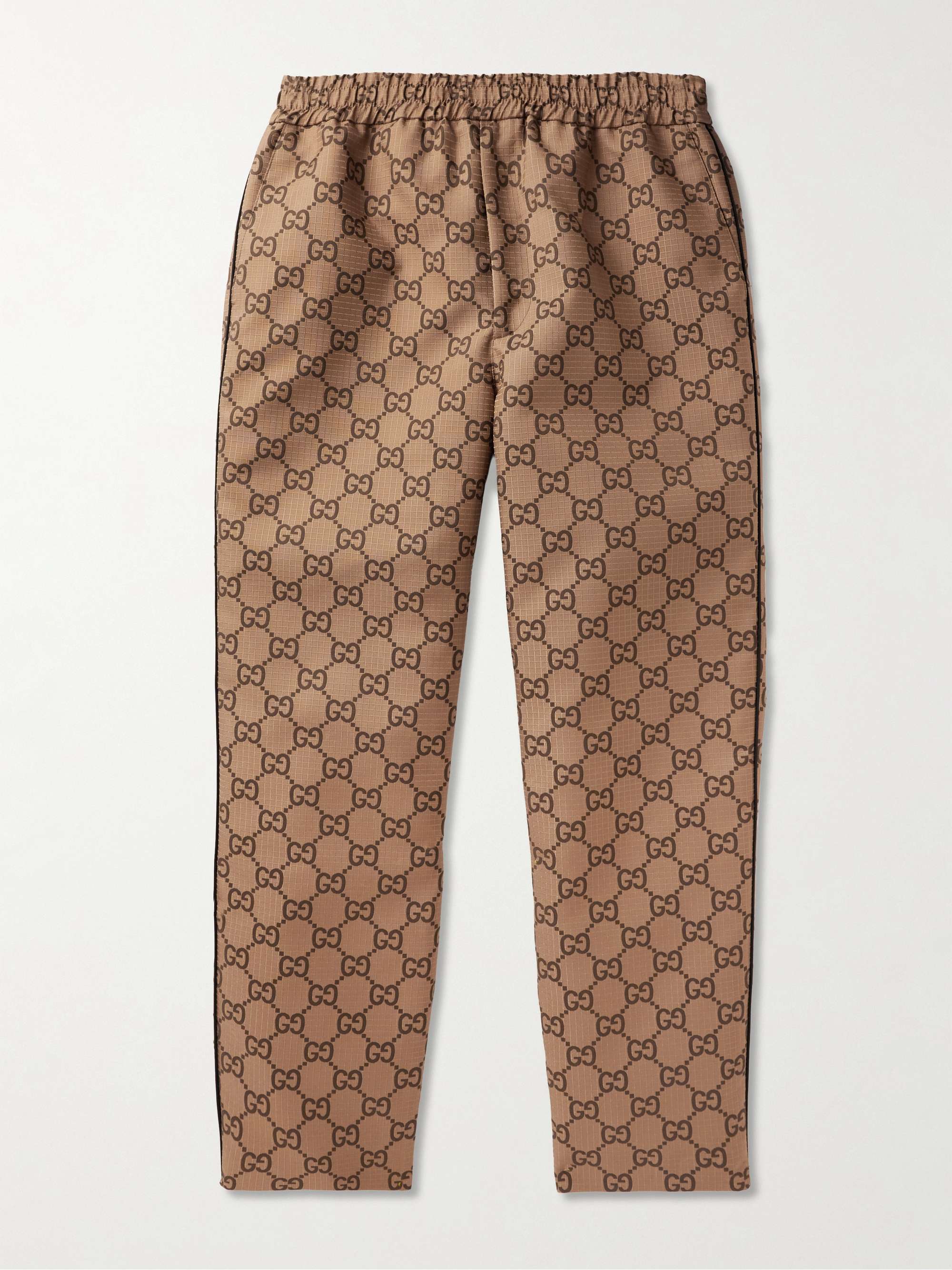 GUCCI Straight-Leg Textured-Crepe Trousers for Men | MR PORTER