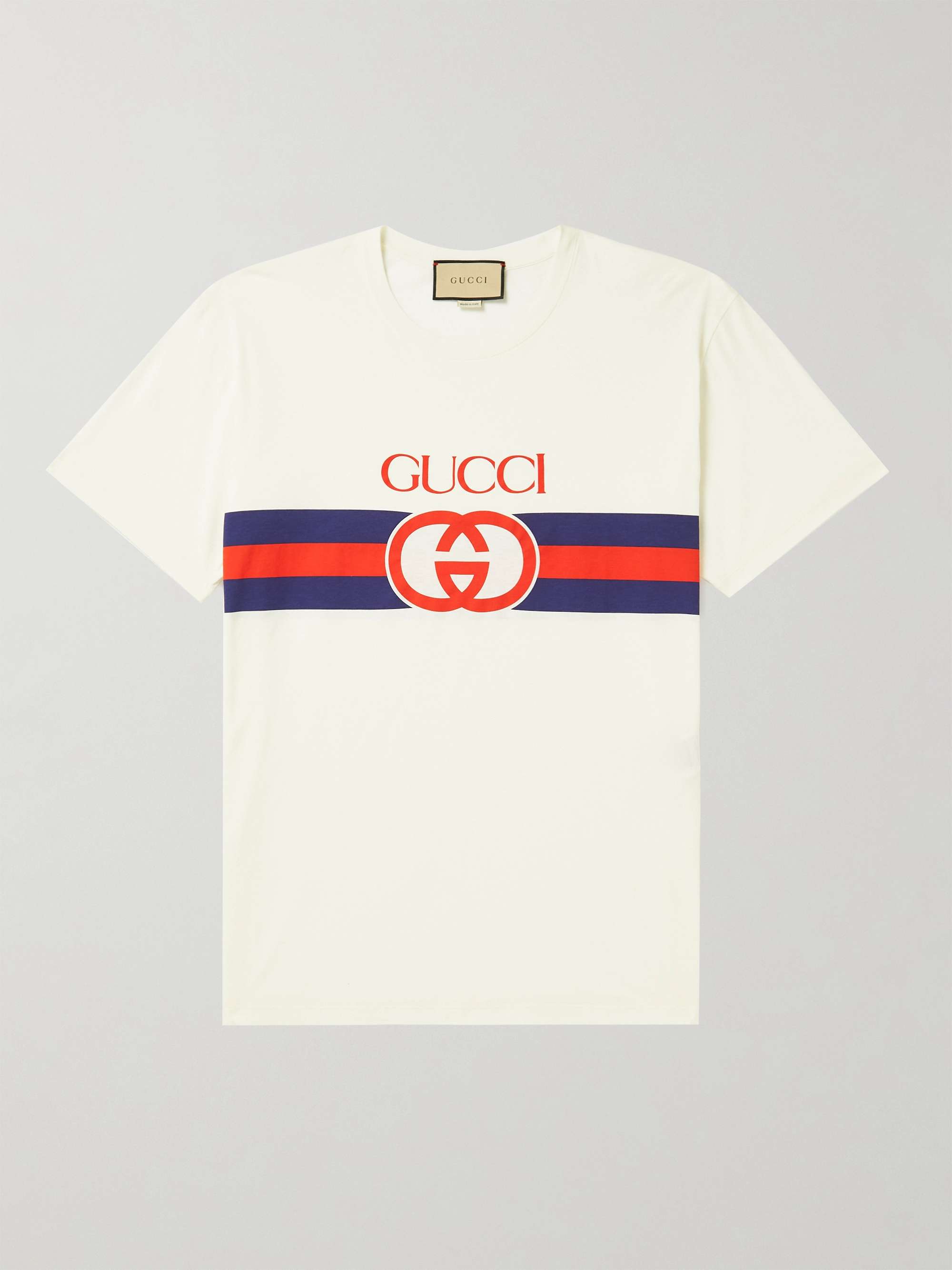 Gucci - logo-print Cotton-jersey T-Shirt - Mens - White Multi