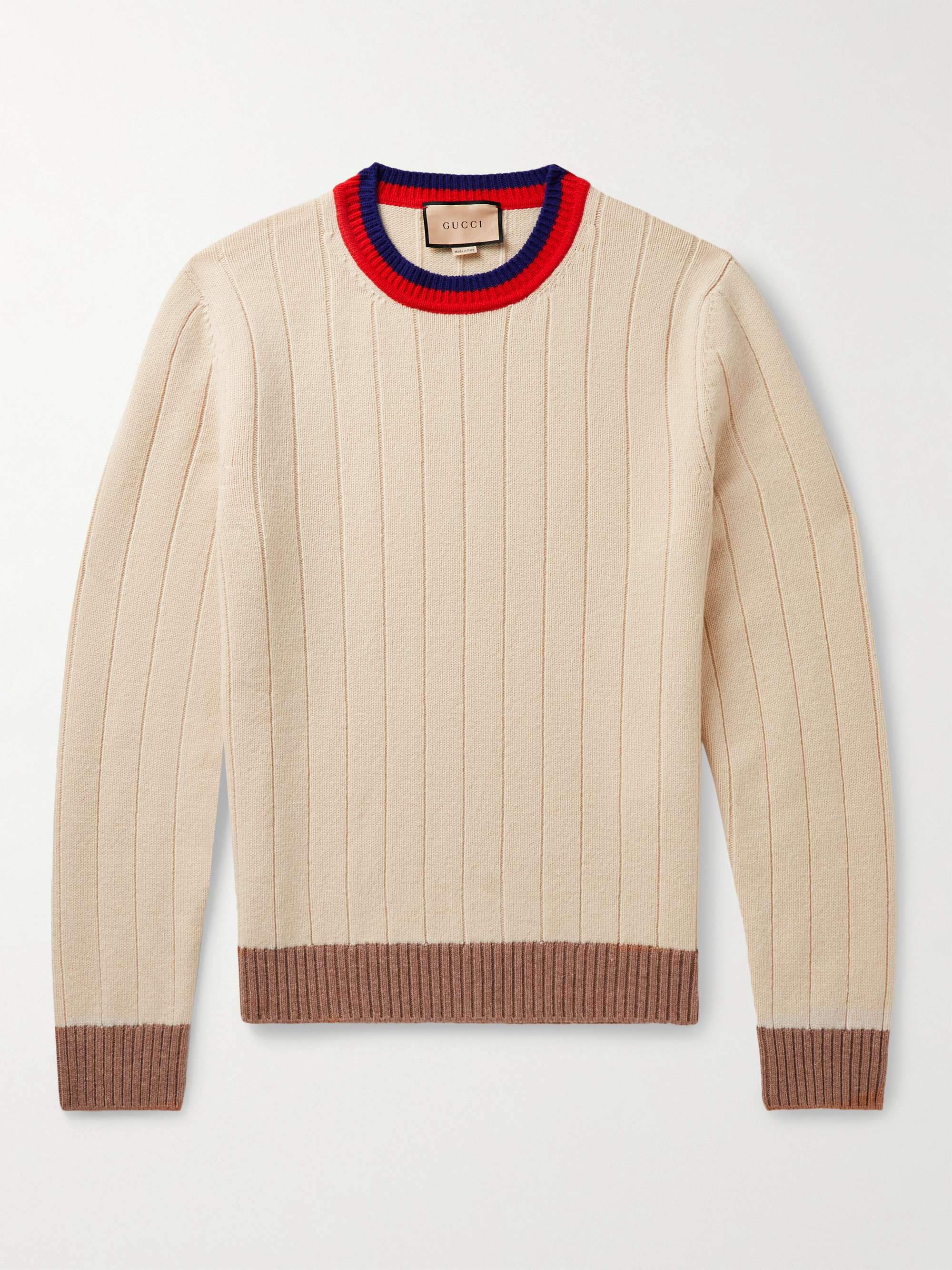 GUCCI Striped Ribbed Wool Sweater for | MR PORTER